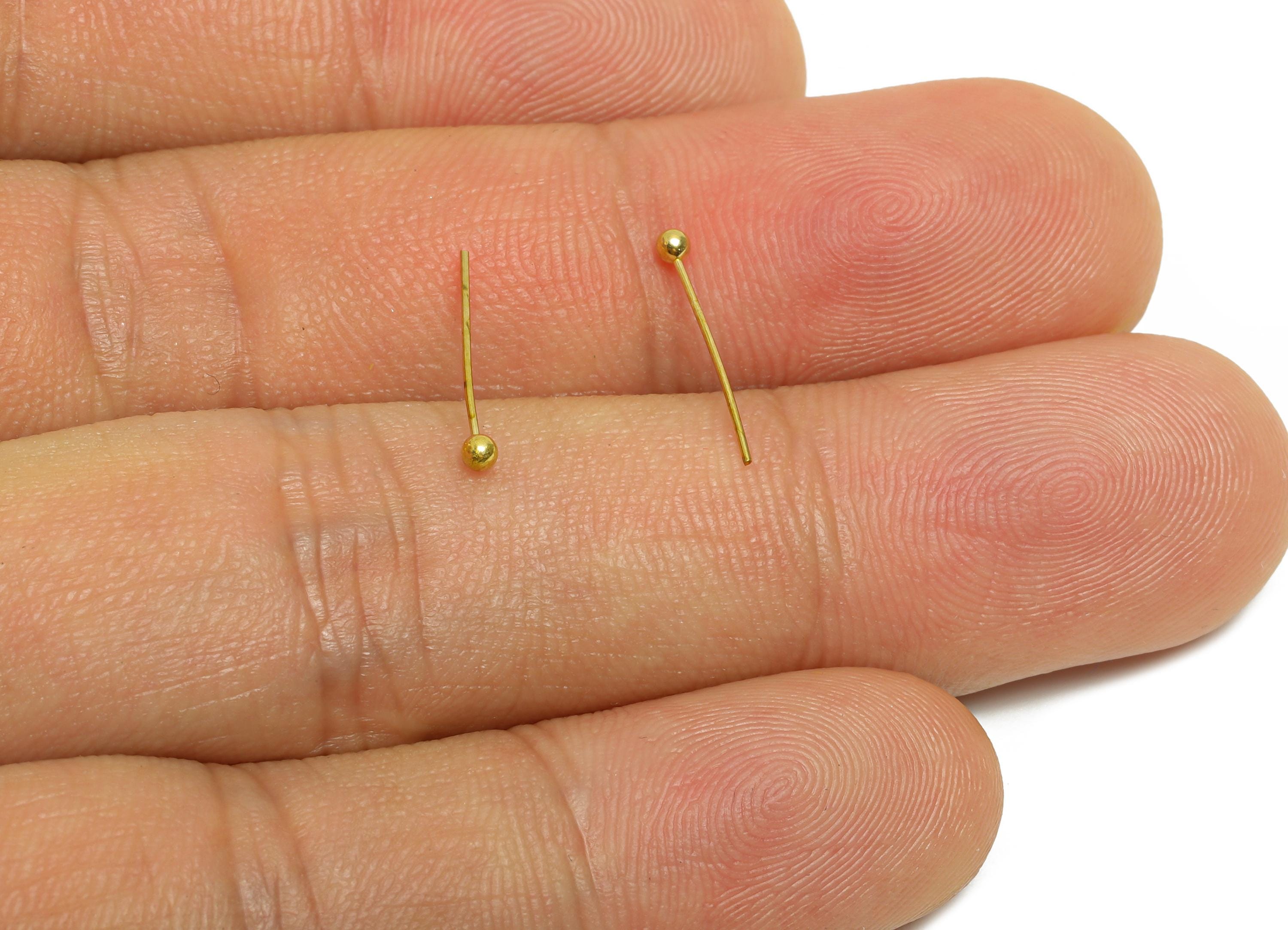 0.5*14*2mm Ball Headpin - Raw Brass Bead Stopper Pin - Metal Headpin - Wire Pin for Jewelry - Bead Making for Handmade Creation - PP11421-14