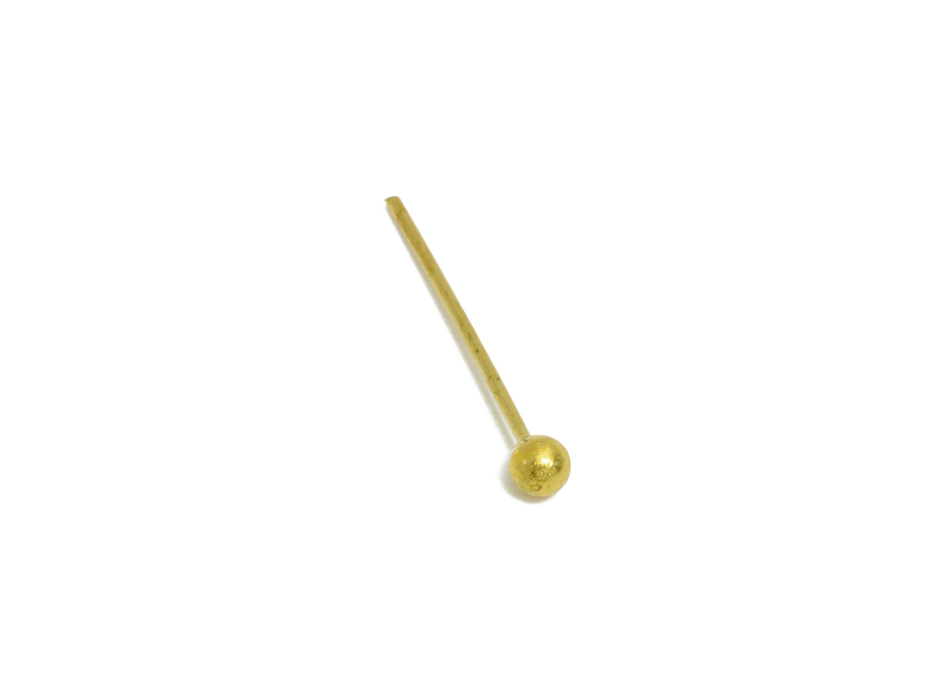 0.5*12*2mm Ball Headpin - Raw Brass Bead Stopper Pin - Metal Headpin - Wire Pin for Jewelry - Bead Making for Handmade Creation - PP11421-12