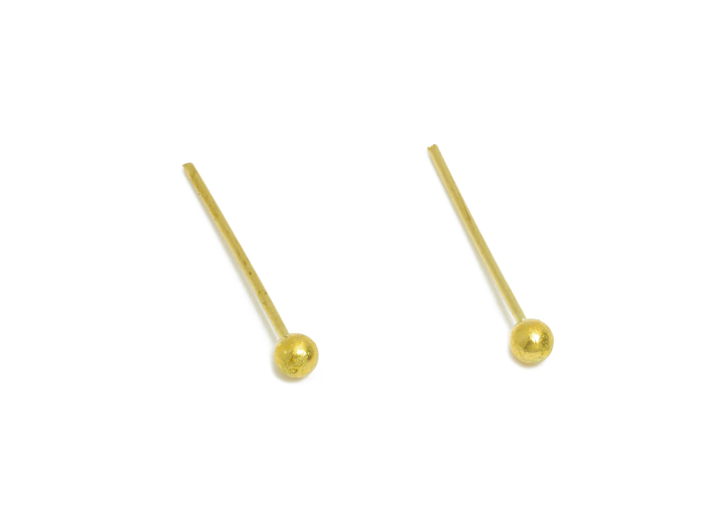 0.5*12*2mm Ball Headpin - Raw Brass Bead Stopper Pin - Metal Headpin - Wire Pin for Jewelry - Bead Making for Handmade Creation - PP11421-12