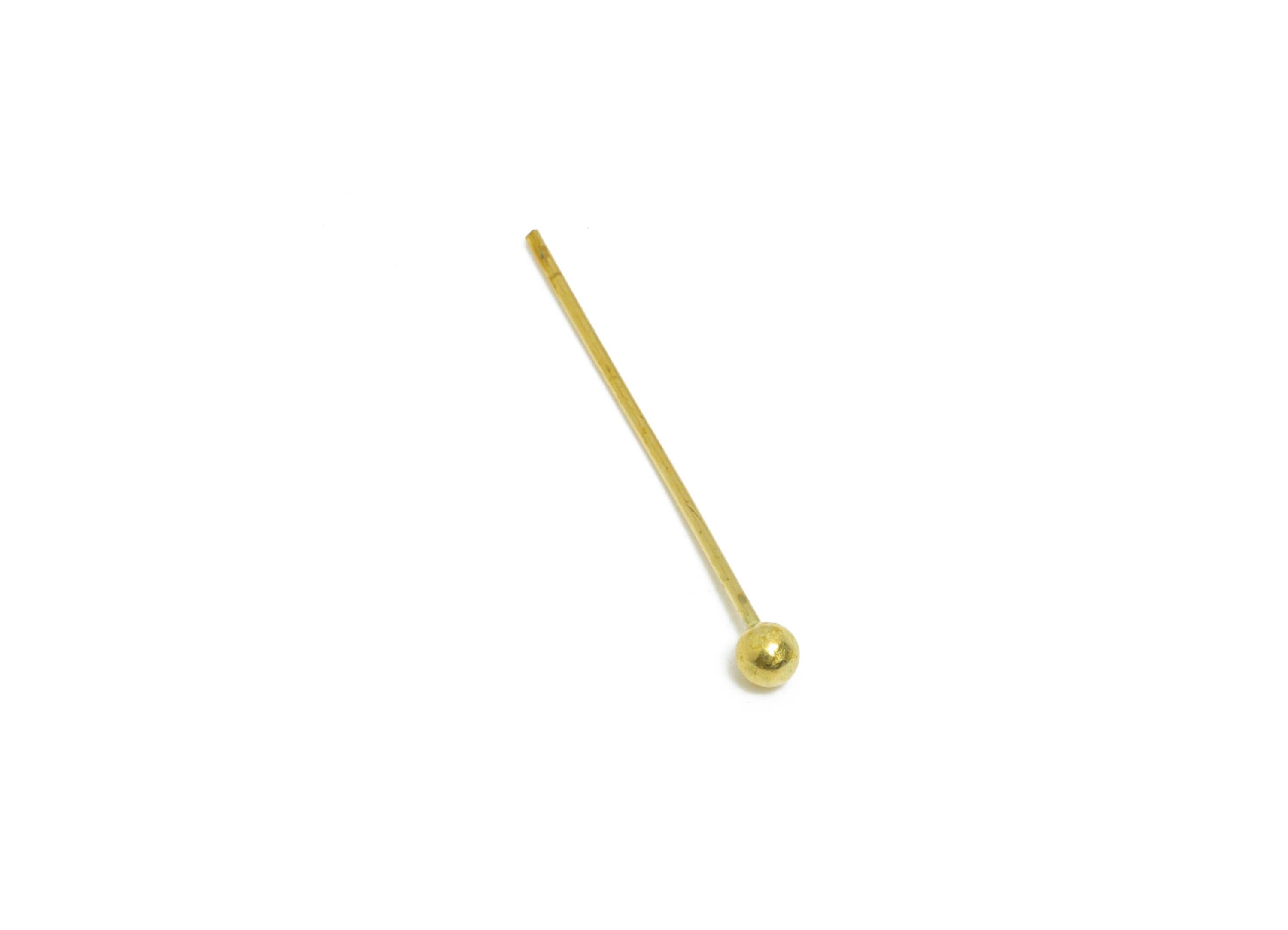 0.5*16*2mm Ball Headpin - Raw Brass Bead Stopper Pin - Metal Headpin - Wire Pin for Jewelry - Bead Making for Handmade Creation - PP11421-16