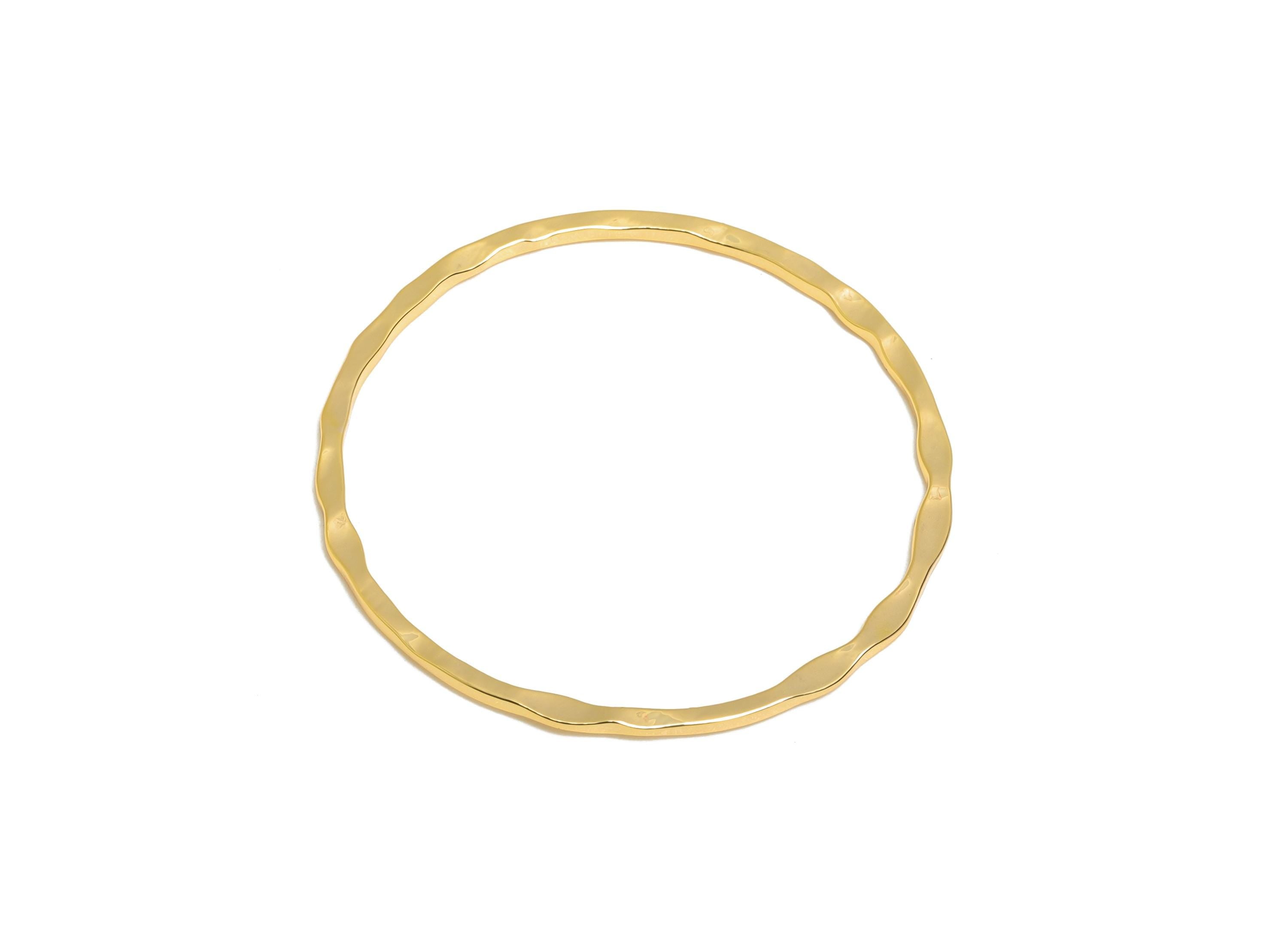 30mm Hammered Ring Connector - Brass Handmade Ring Connector - Gold Circle Jewelry Finding - 18K Real Gold Plating - 30x1x1mm - RGP11036 - DOMEDBAZAAR