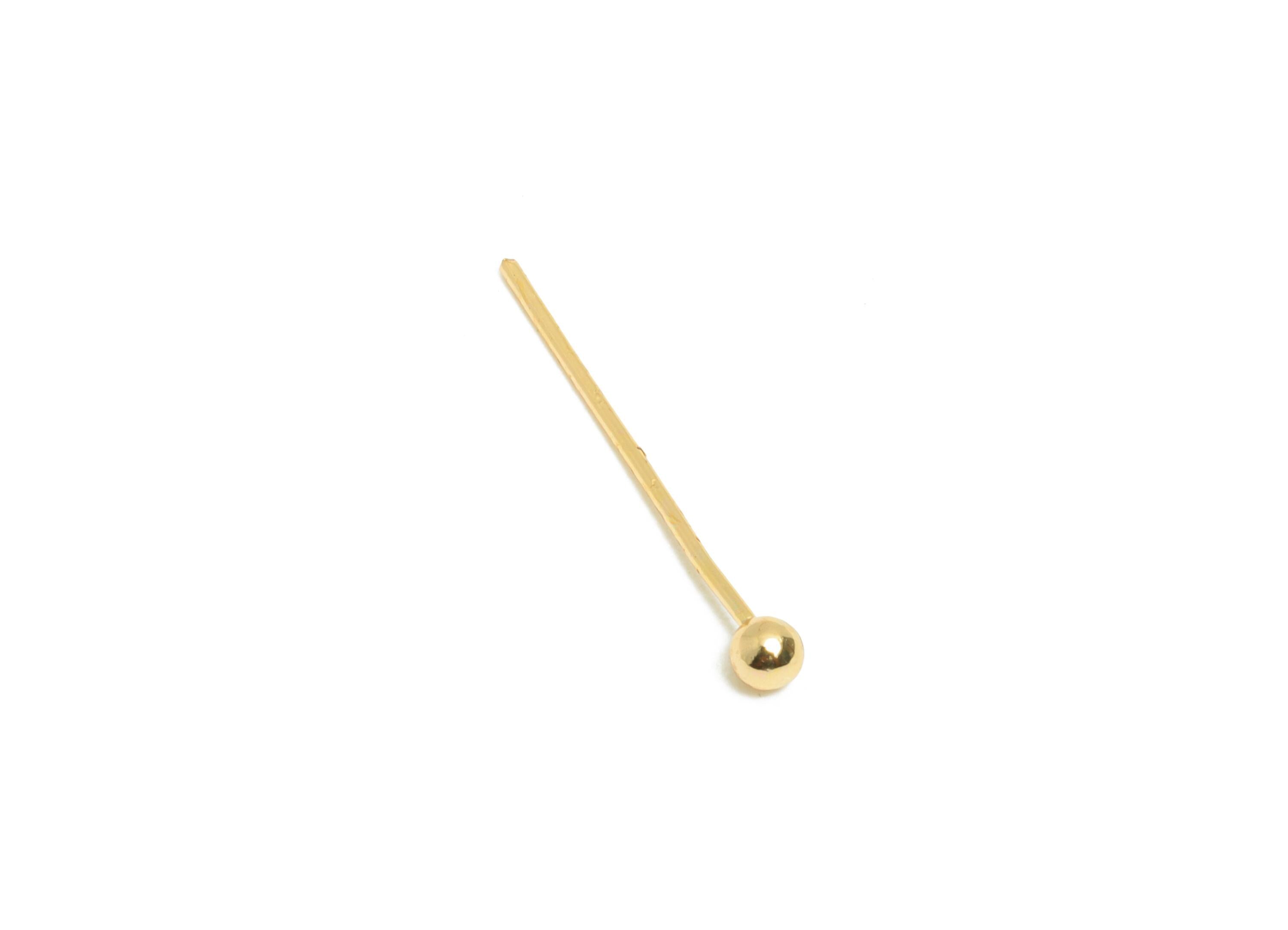 0.5*14*2mm Ball Headpin - Brass Bead Stopper Pin - Wire Pin for Jewelry - Bead Making for Handmade Creation - 18K Gold Plated - RGP11049-14
