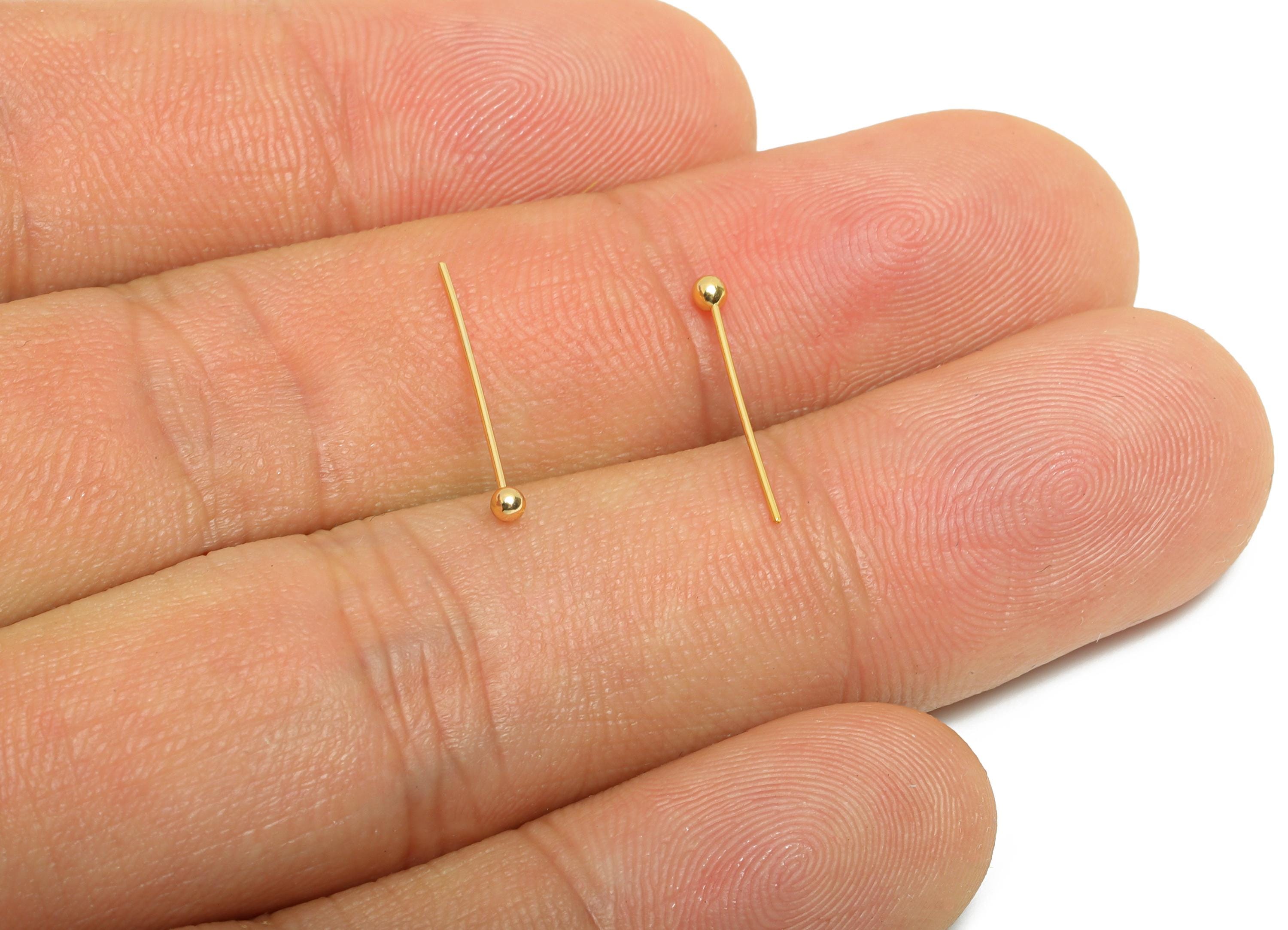 0.5*16*2mm Ball Headpin - Brass Bead Stopper Pin - Wire Pin for Jewelry - Bead Making for Handmade Creation - 18K Gold Plated - RGP11049-16