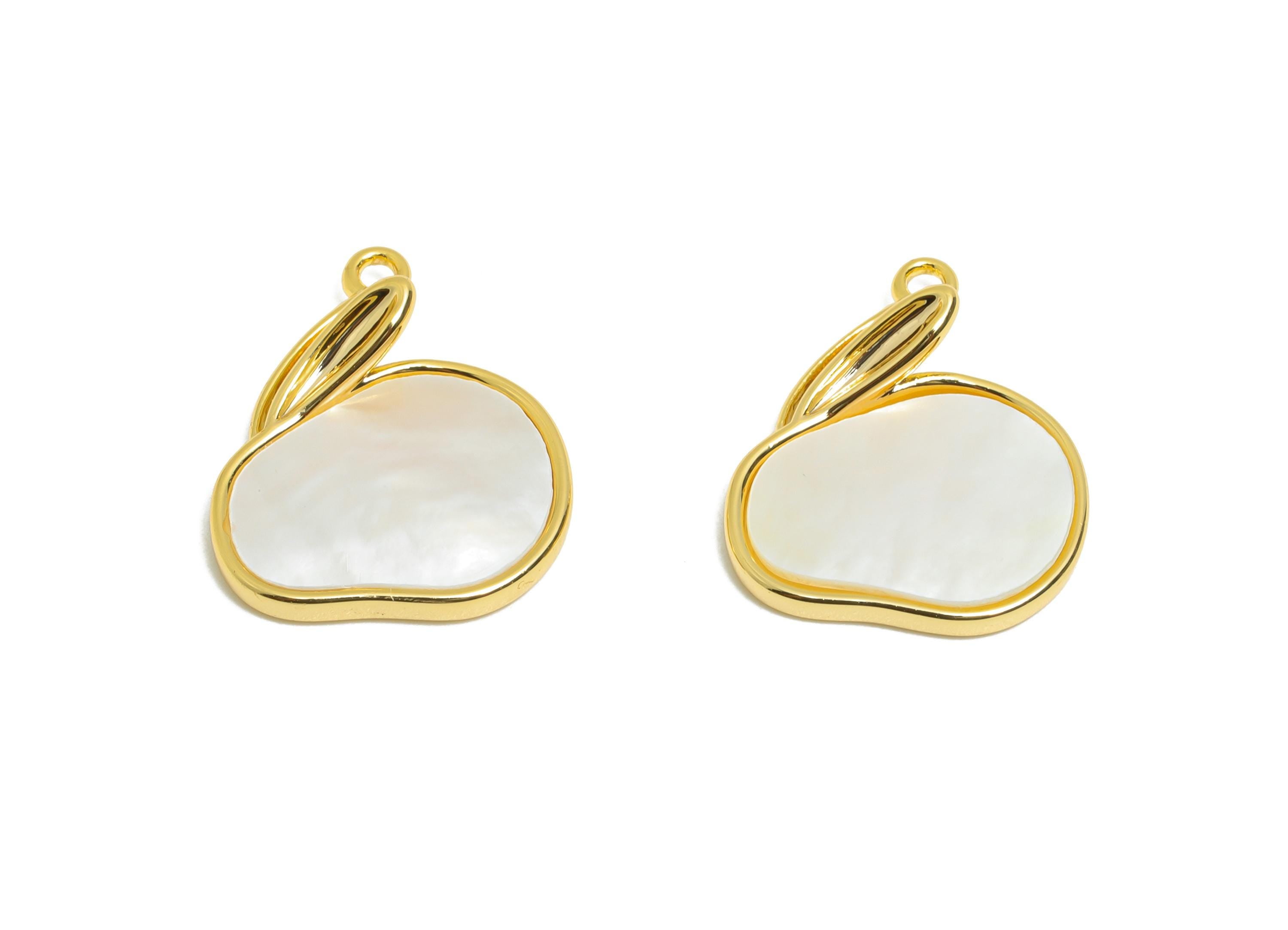 Brass Shell Charm Pendant - Irregular Gold Frame Charm - Abstract Shell Jewelry For Necklace - 18K Real Gold Plated - 25x11x4mm -RGP11030 - DOMEDBAZAAR