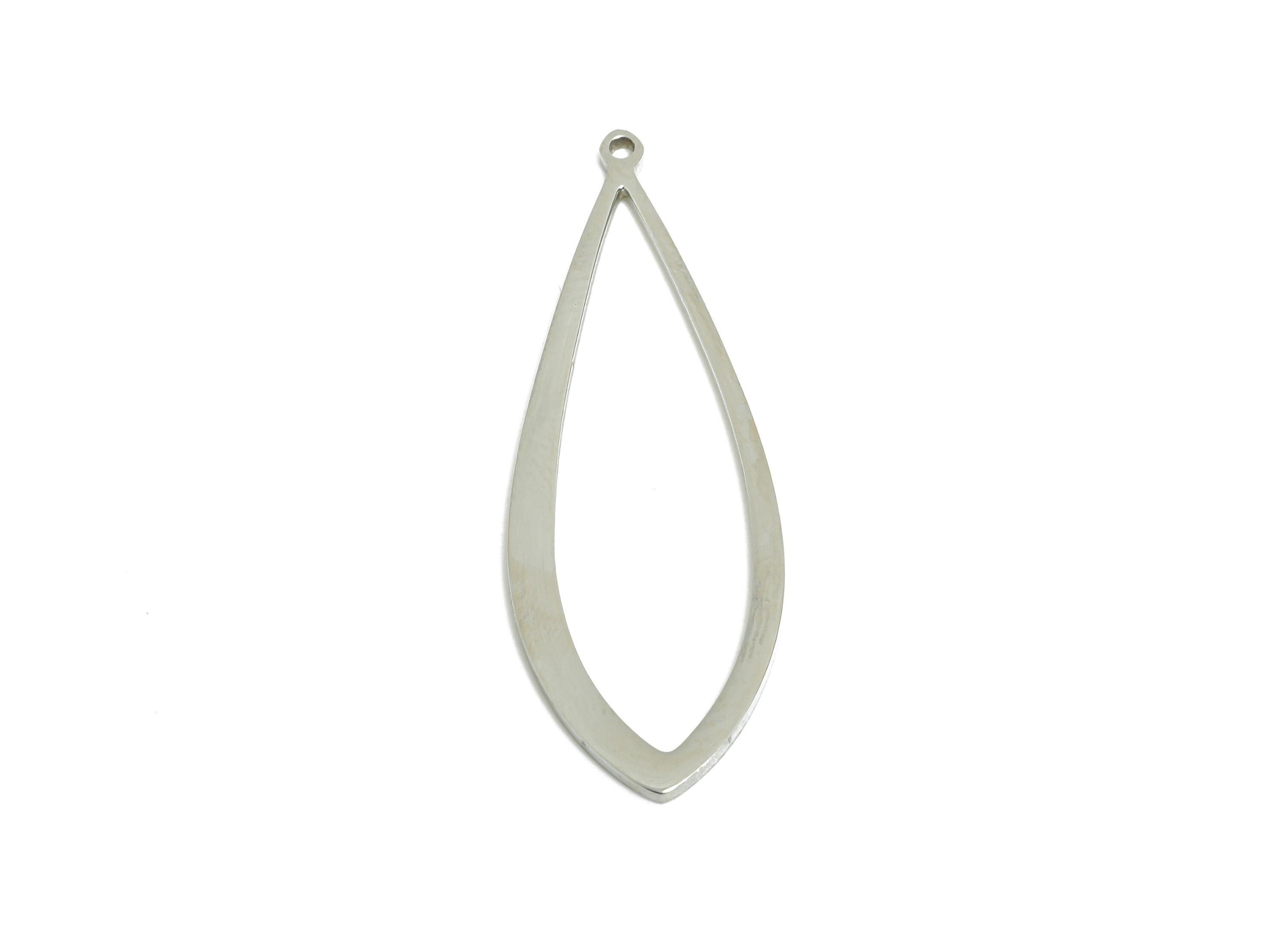 Steel Teardrop Charm - Stainless Steel Teardrop Pendant - Teardrop Frame Link for Earrings - DIY Earrings Metal Frame -36x13x1mm-SS2707 - DOMEDBAZAAR