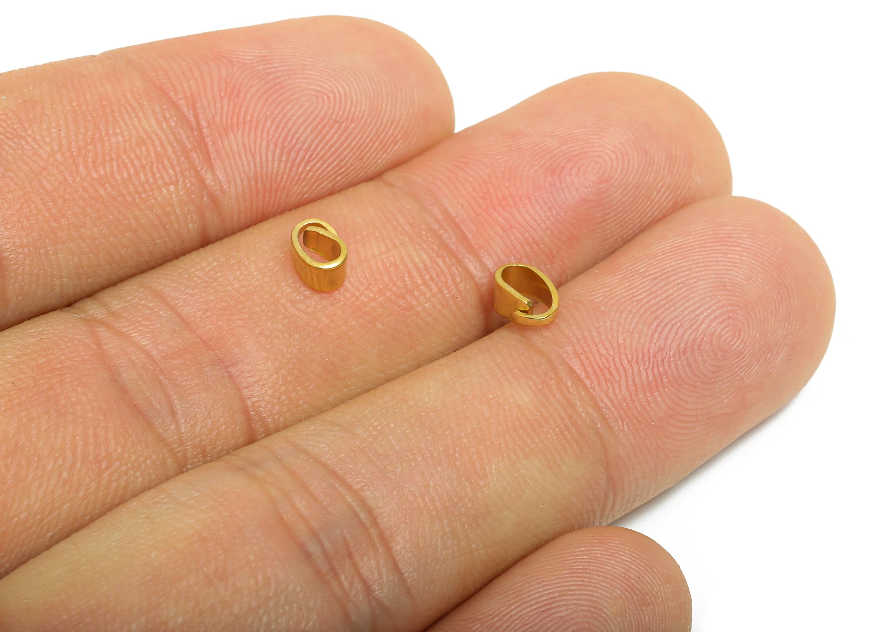 Steel Necklace Connection Buckle - Buckle Clasp - Universal Necklace Pendant Buckle - Melon Seed - 24K Vacuum Plated - 6x3.85x2.98mm-SS2586G - DOMEDBAZAAR