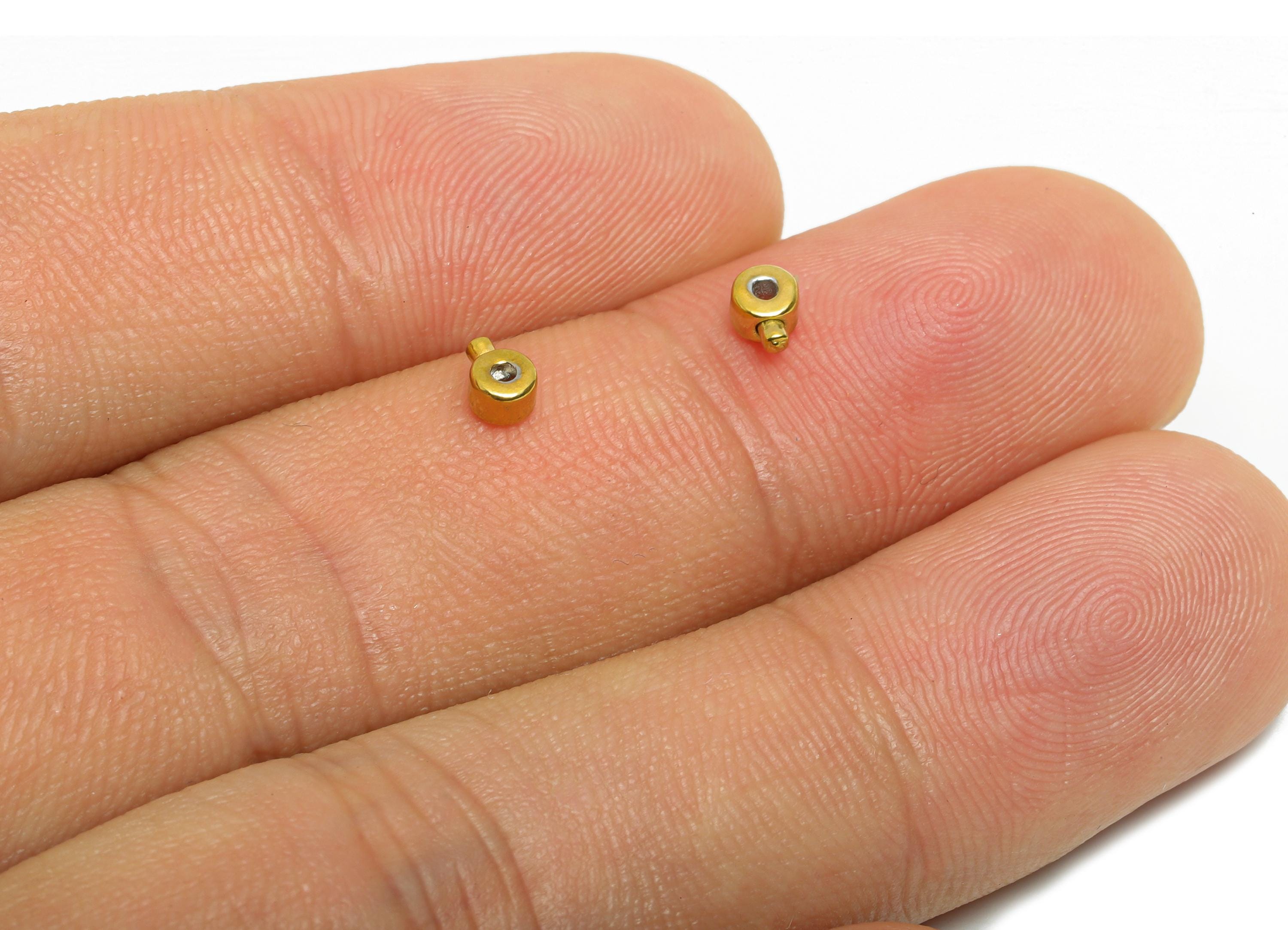 Steel Round Rubber - Sliding Bead Nuts - Crimp End Bead - Necklace End - Bracelet End - Stopper Bead - 18K Vacuum Plated - 4x3x2mm-SS2709G