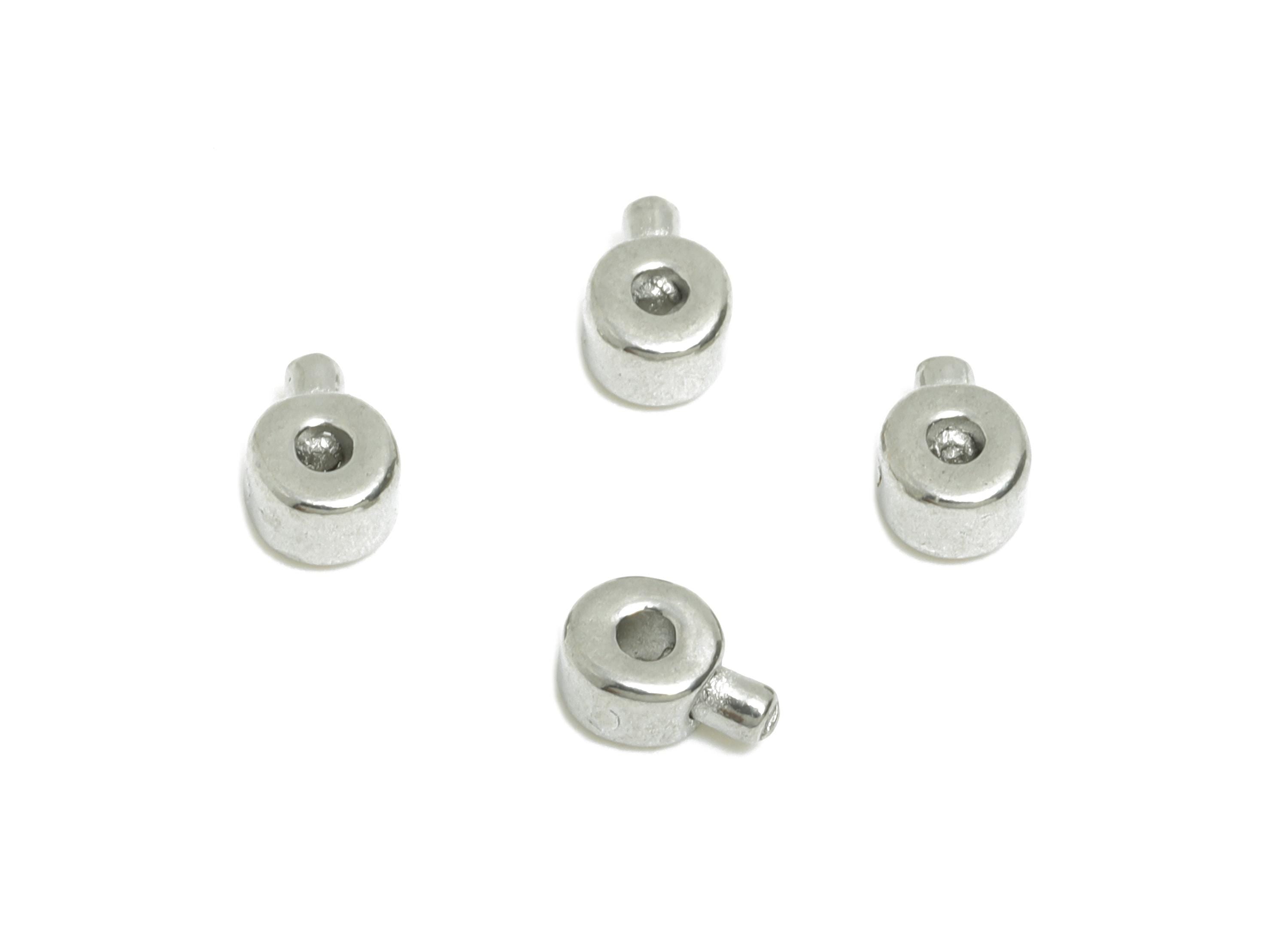 Steel Mini Round Rubber - Sliding Bead Nuts - Necklace End - Bracelet End - Crimp End Bead - Stopper Bead - Steel Finding - 4x3x2mm - SS2709 - DOMEDBAZAAR
