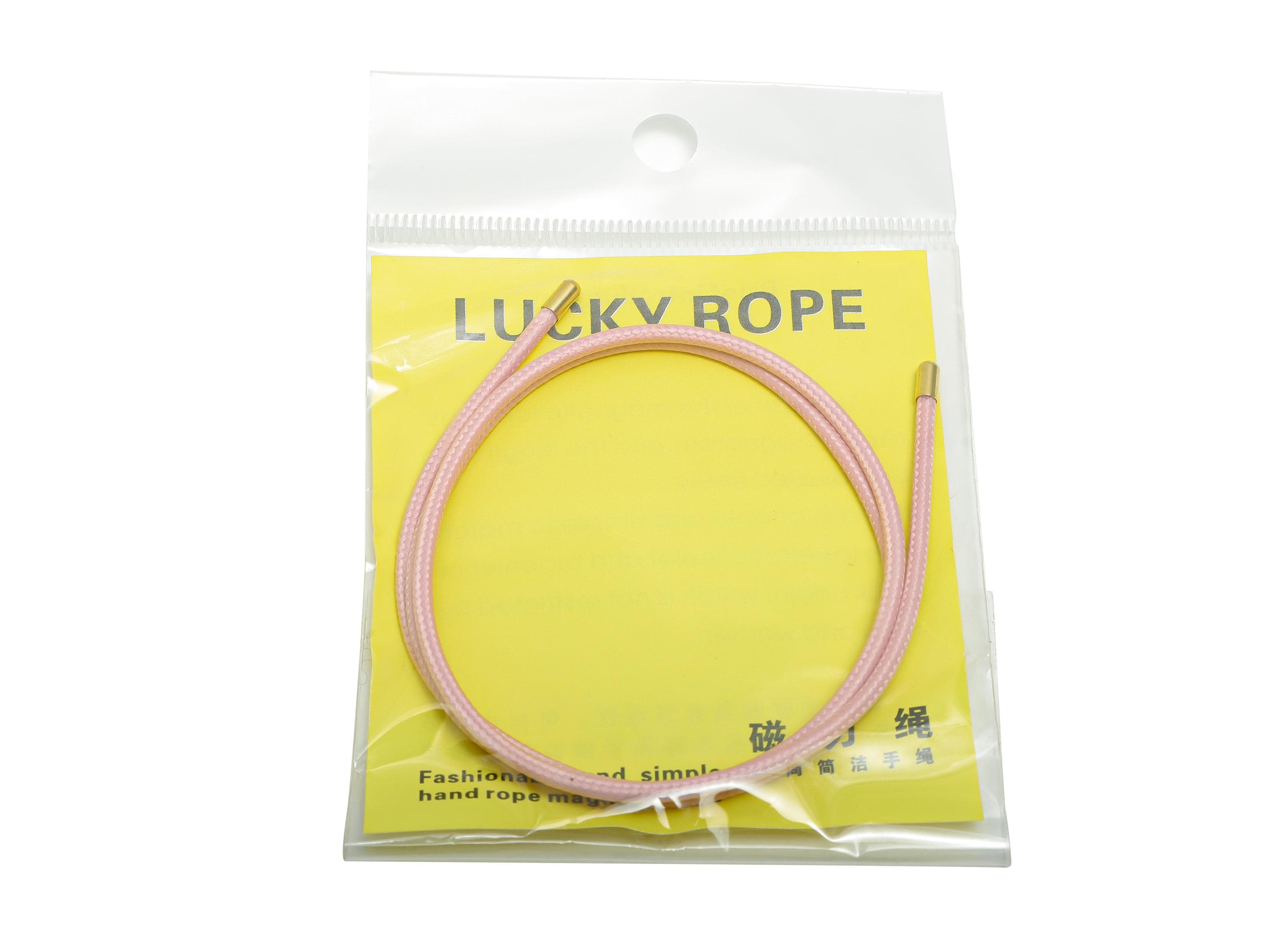 52cm Magnetic Rope Bracelet - Brass Adjustable Handmade Magnetic Rope Jewelry - Unisex Pink Magnetic Rope Necklace Making - HM1068J - DOMEDBAZAAR