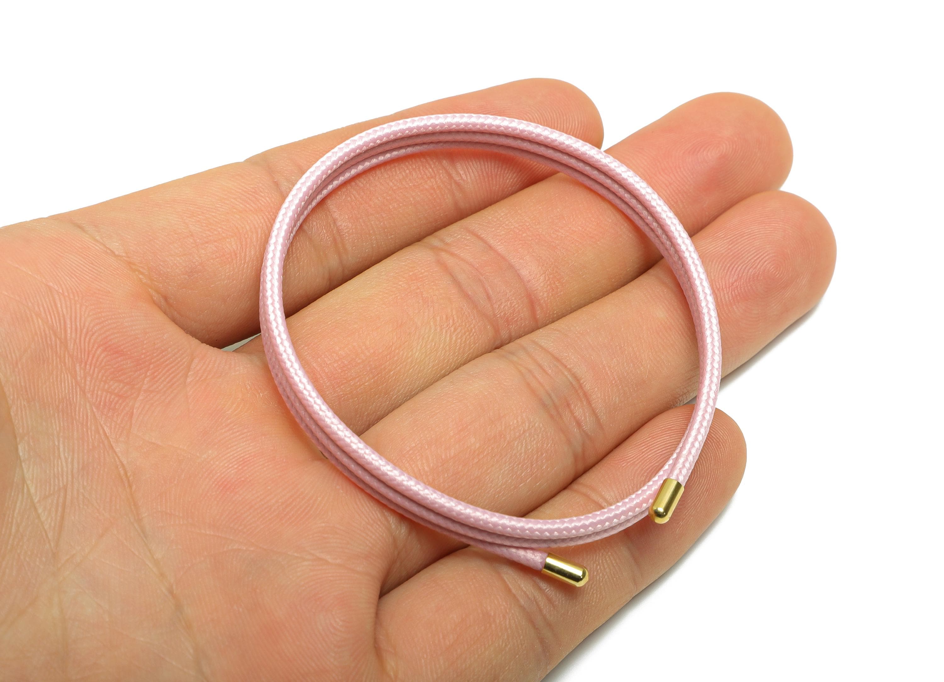 52cm Magnetic Rope Bracelet - Brass Adjustable Handmade Magnetic Rope Jewelry - Unisex Pink Magnetic Rope Necklace Making - HM1068J - DOMEDBAZAAR