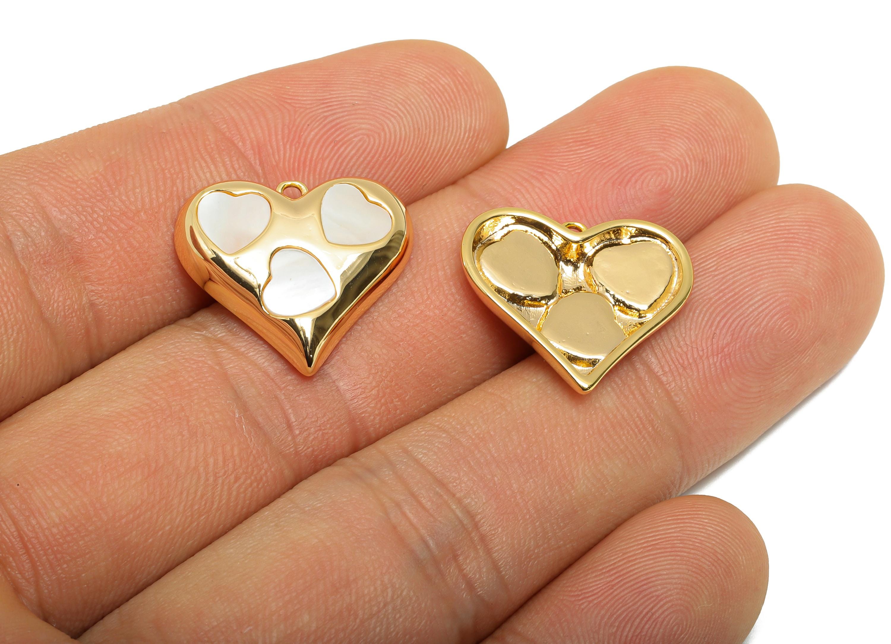 Brass Heart Shell Pendant - Elegant Love Pendant for Necklace - Refined Jewelry Findings - 18K Real Gold Plated - 19.4x17.4x3.7mm - RGP11095 - DOMEDBAZAAR