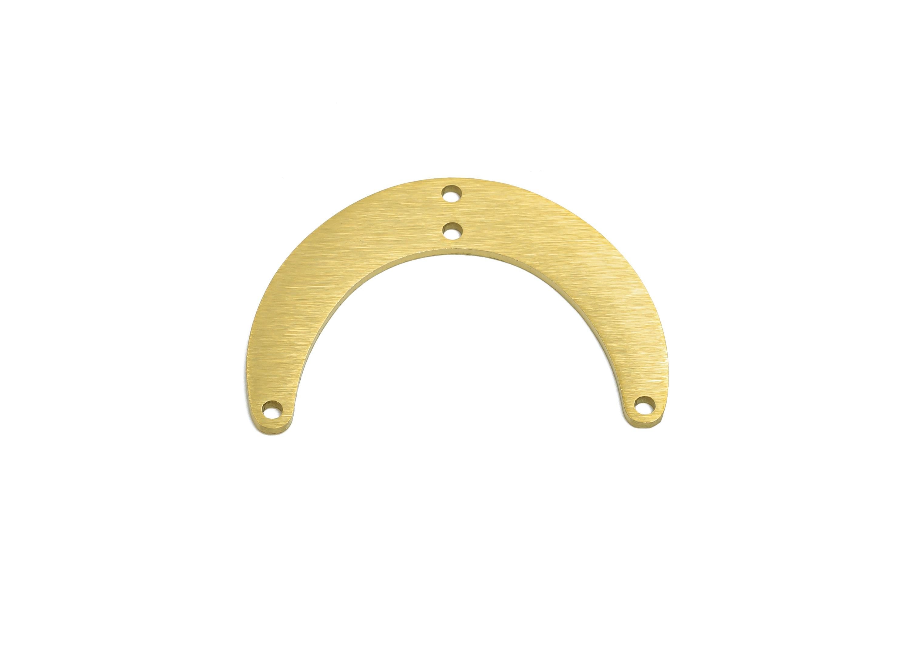 Steel Arch Connector Pendant - Minimalist Gold Curved Bar Pendant - Geometric Open Arch Charm - Real Vacuum Plated - 28.5x19.6x0.9mm -SS2756 - DOMEDBAZAAR