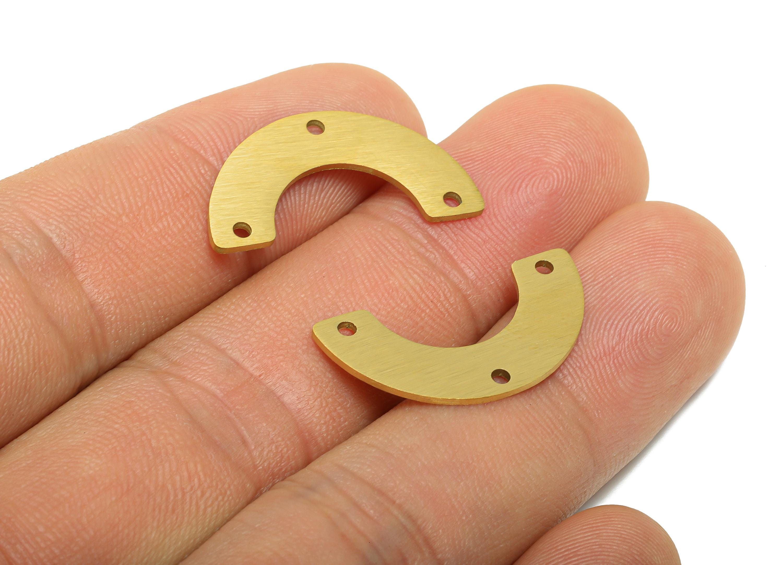 Steel Arch Connector Pendant - Minimalist Gold Curved Bar Pendant - Rainbow Geometric Charm - Real Vacuum Plated - 25x12.8x0.9mm - SS2760 - DOMEDBAZAAR