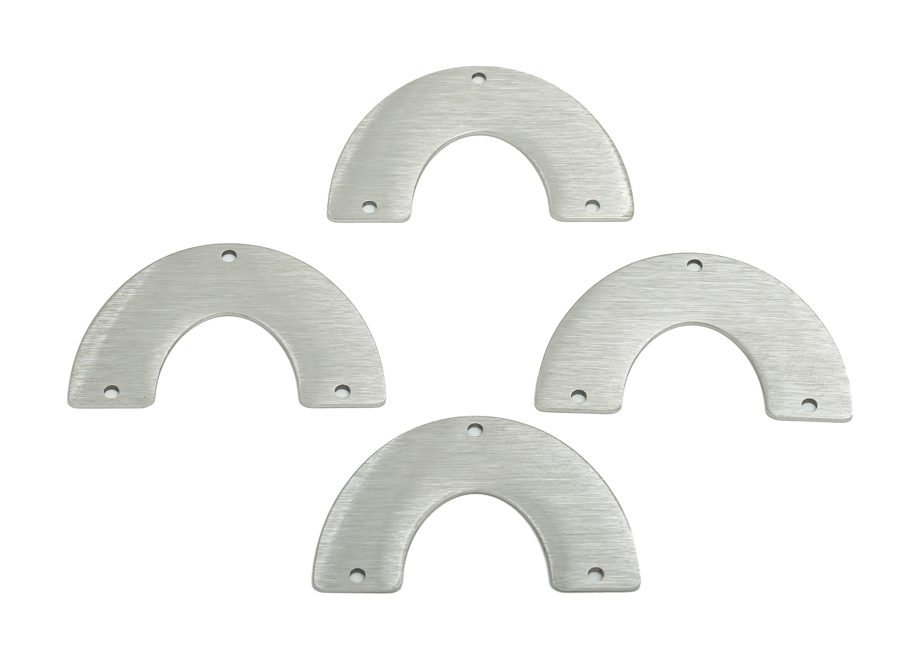 Steel Arch Connector Pendant - Minimalist Silver Curved Bar Pendant - Geometric Open Arch Charm for DIY Jewelry - 34x21.15x0.88mm - SS2767 - DOMEDBAZAAR