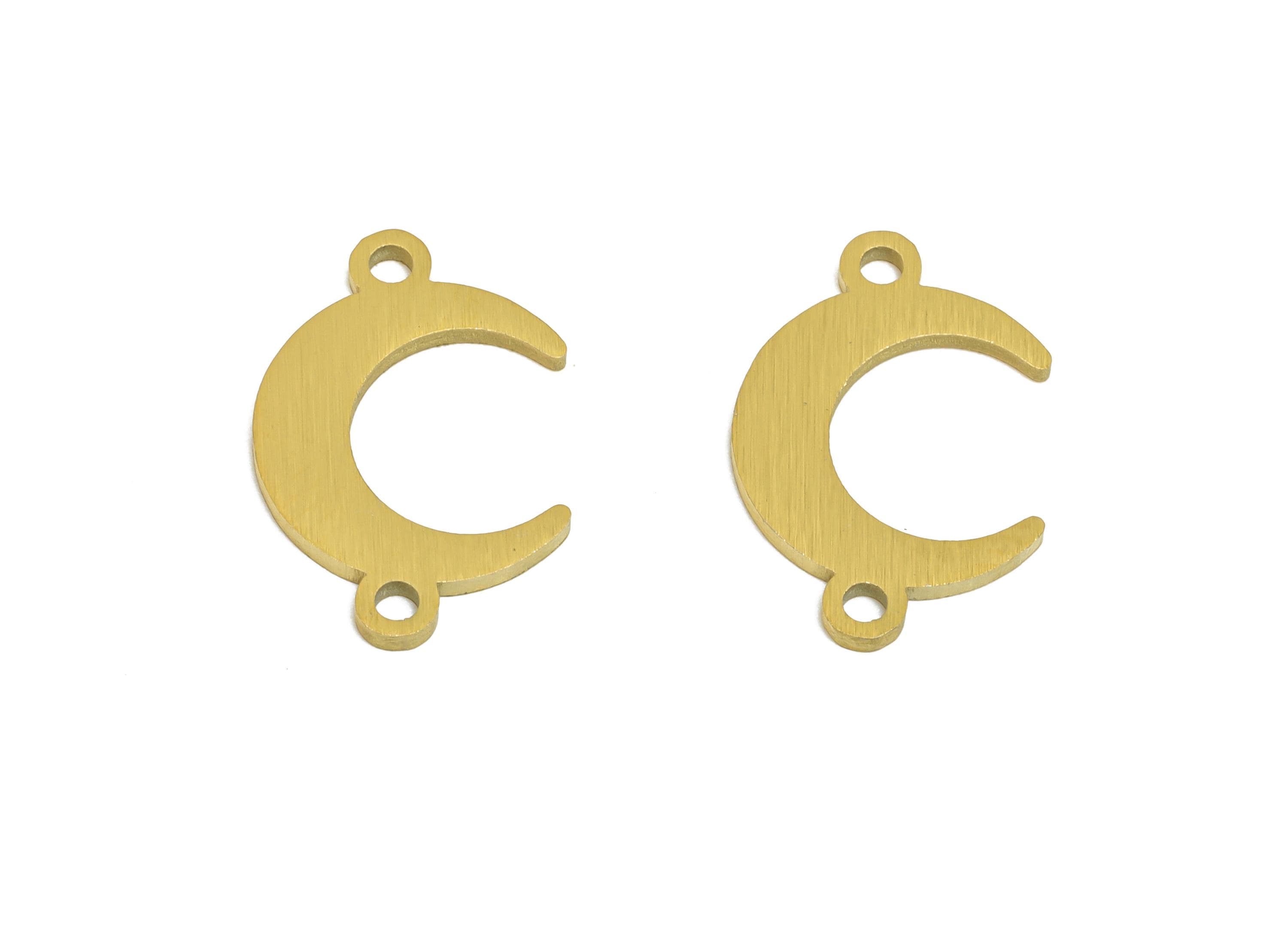 Stainless Steel Crescent Connector - Moon Jewelry Charm for Bracelet - Steel Moon Necklace Charm - Real Vacuum Plated - 13.7x9x0.9mm -SS2769 - DOMEDBAZAAR