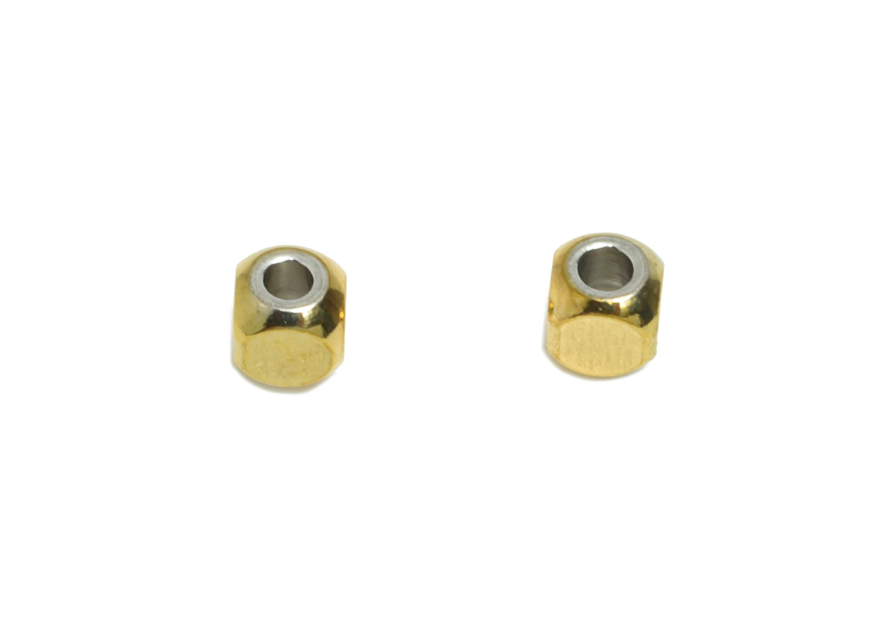 2.5mm Steel Spacer Bead - Beading Cube for Bracelet or Necklace - Metal Bead for Jewelry Making - 18K Vacuum Plated - 2.5x2.5x0.8mm - SS2708