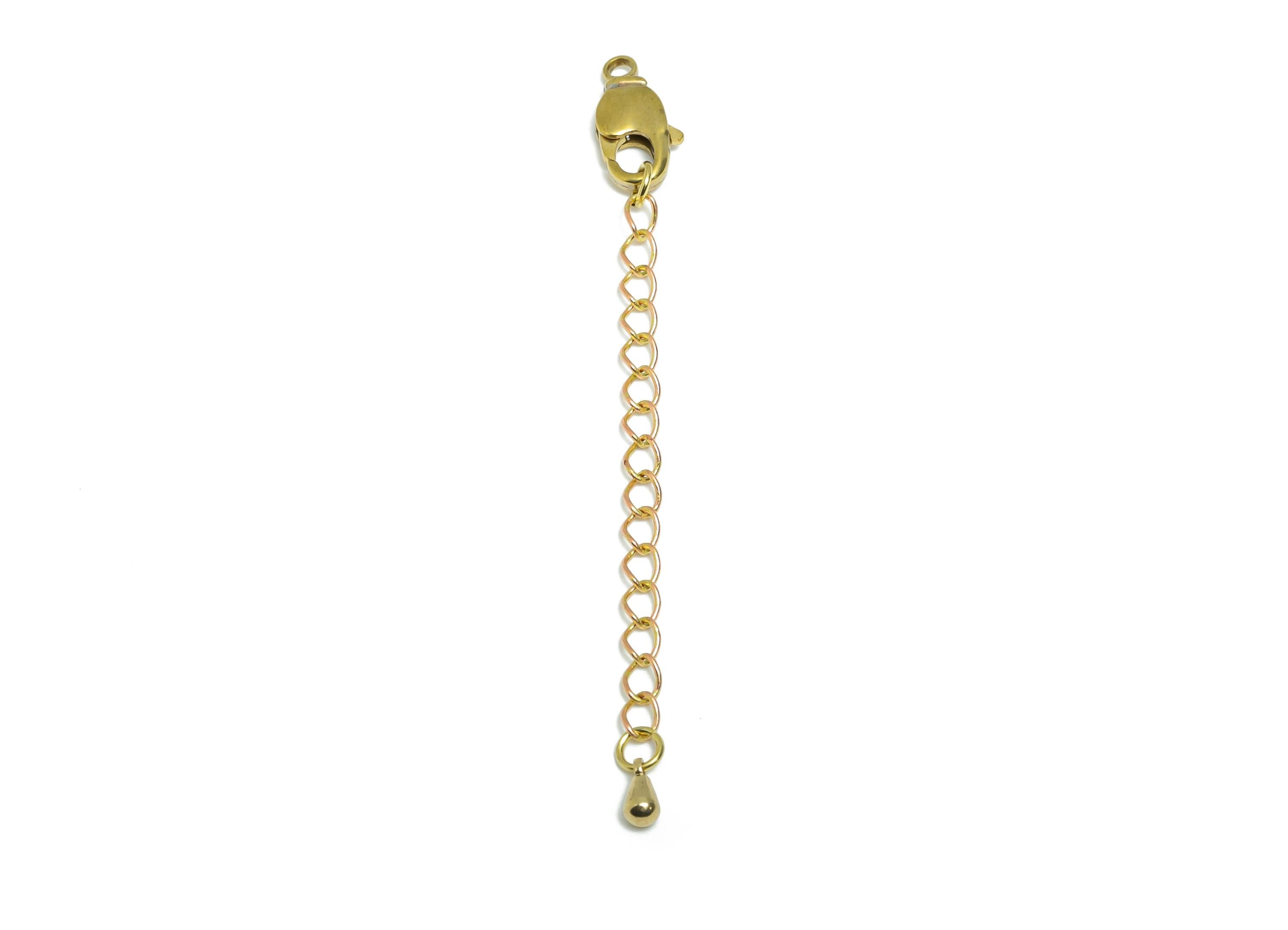 Raw Brass Extender Curb Chain - Extender Safety Clasp - Lobster Clasp - Extension Chain for Necklace - Parrot Clasps - 72x7x3mm - PP11408