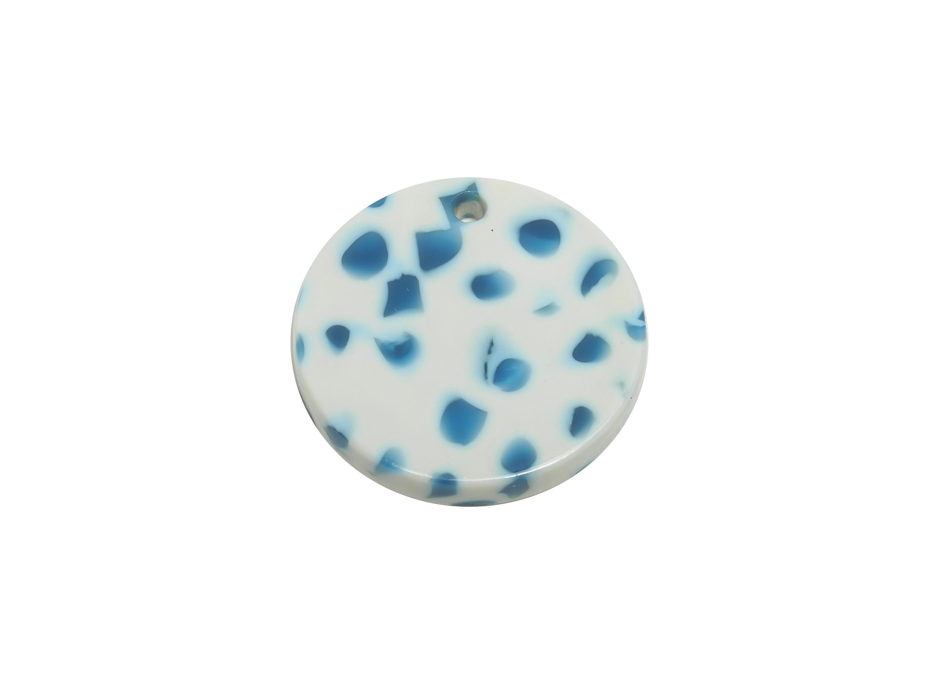 18mm Acetic Round Earring Charm - Multicolor Round Flat Pendant - Handmade Craft Supply - DIY Jewelry Making - 18x18x2mm - AC2695-A1086 - DOMEDBAZAAR