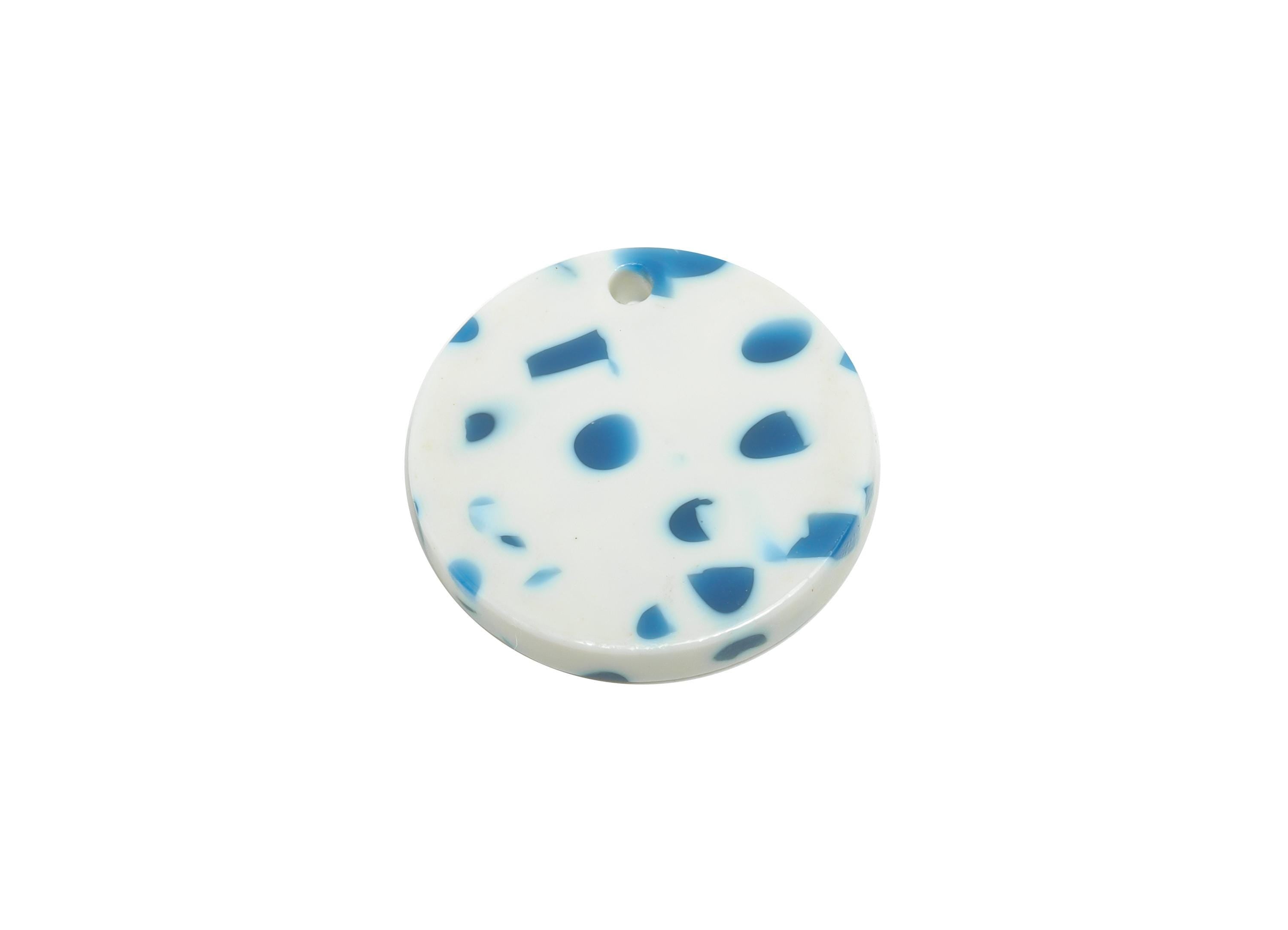 19mm Acetic Round Earring Charm - Multicolor Round Flat Pendant - Handmade Craft Supply - DIY Jewelry Making - 19x19x2.46mm - AC2697-A1086 - DOMEDBAZAAR