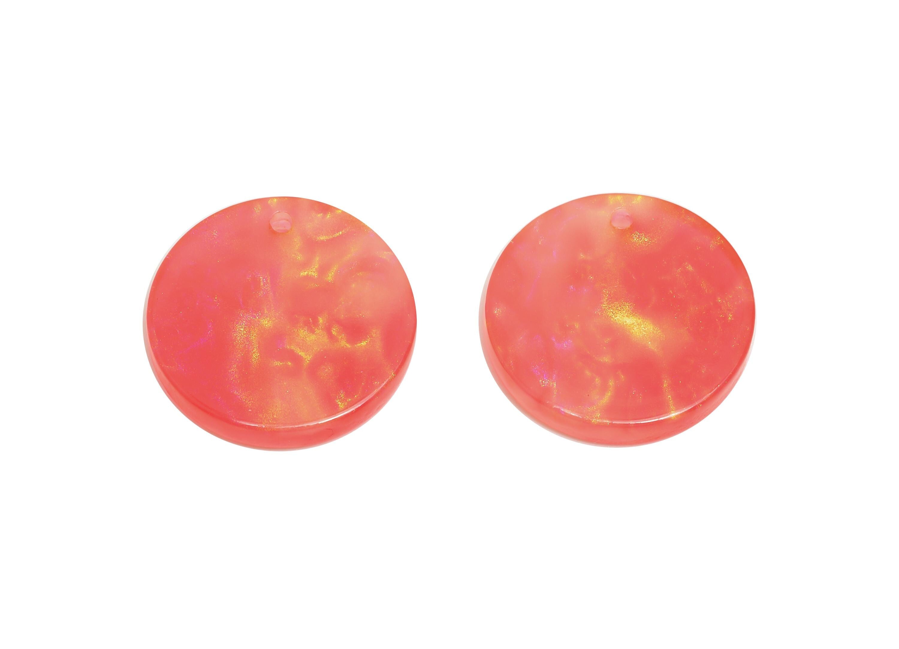 16mm Acetic Round Earring Charm - Multicolor Round Flat Pendant - Handmade Craft Supply - DIY Jewelry Making - 16x16x2.47mm - AC2691-A1082 - DOMEDBAZAAR