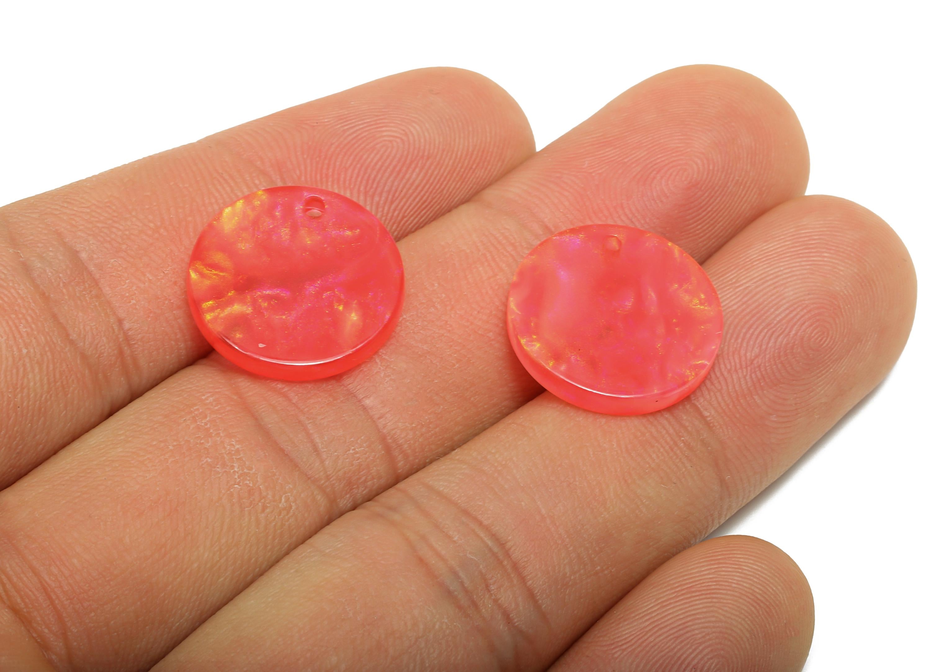 16mm Acetic Round Earring Charm - Multicolor Round Flat Pendant - Handmade Craft Supply - DIY Jewelry Making - 16x16x2.47mm - AC2691-A1082 - DOMEDBAZAAR