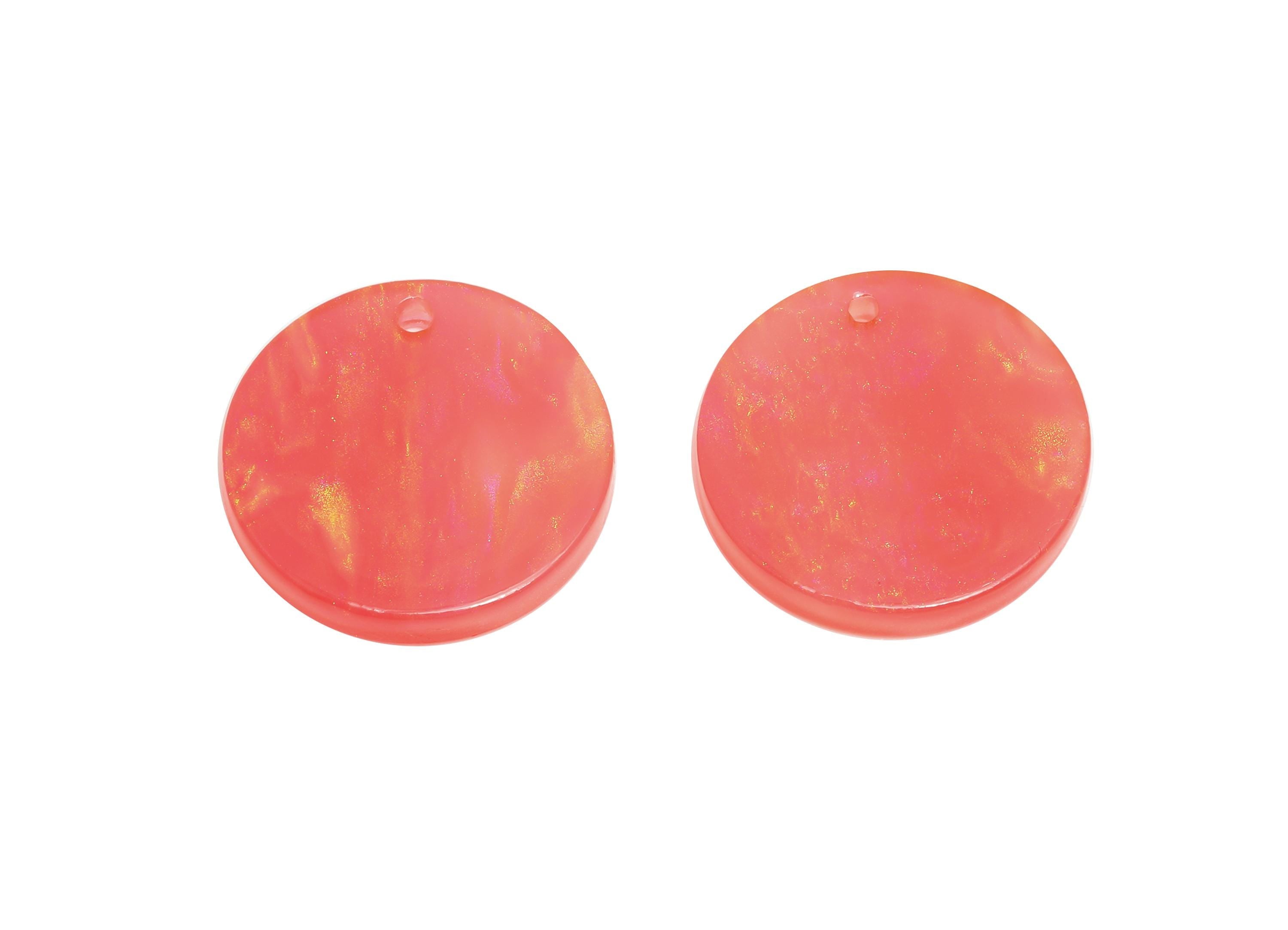 17mm Acetic Round Earring Charm - Multicolor Round Flat Pendant - Handmade Craft Supply - DIY Jewelry Making - 17.66x17x2mm - AC2693-A1082 - DOMEDBAZAAR