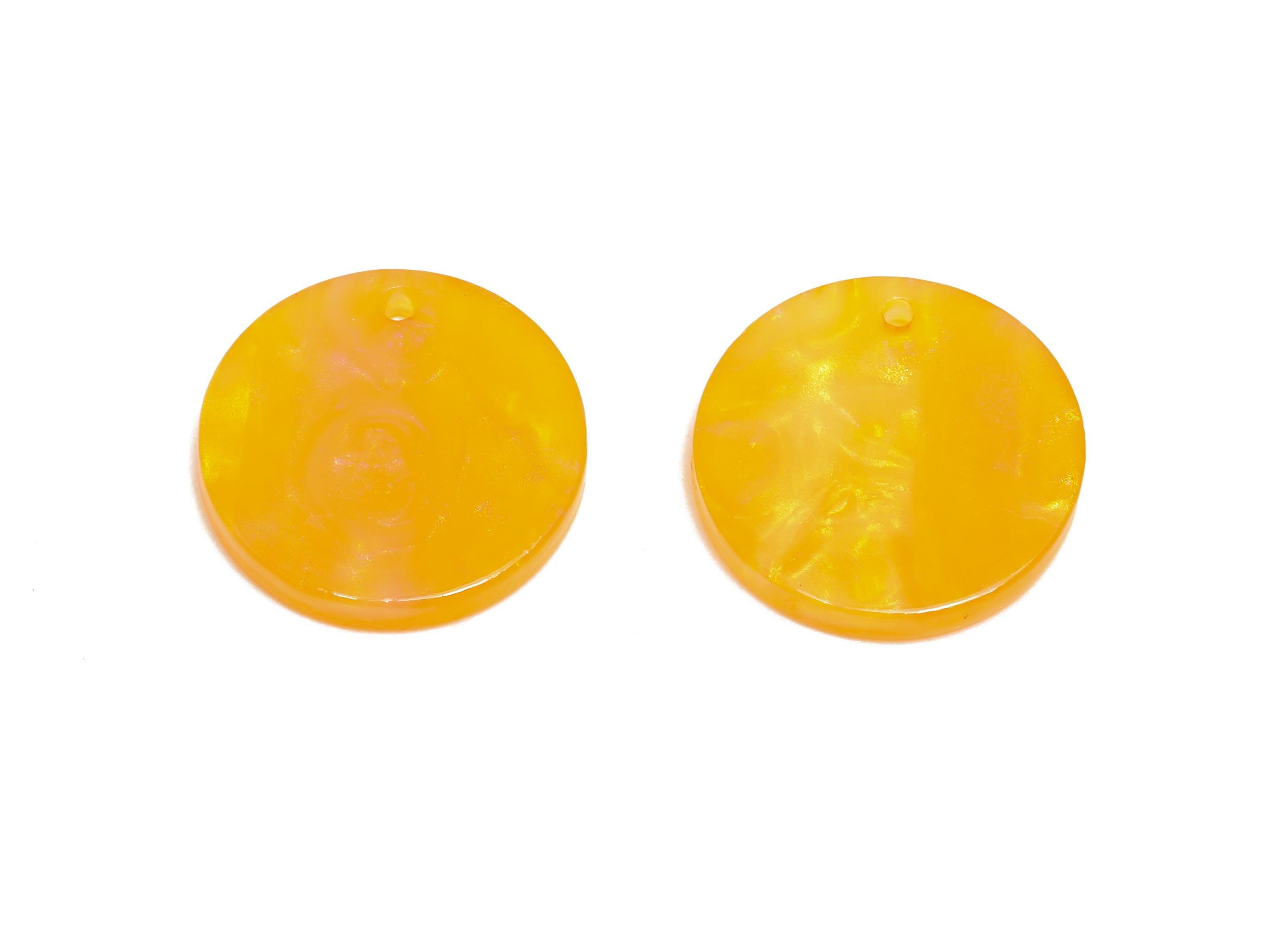 17mm Acetic Round Earring Charm - Multicolor Round Flat Pendant - Handmade Craft Supply - Boho Jewelry Finding - 17.66x17x2mm - AC2693-A1082 - DOMEDBAZAAR