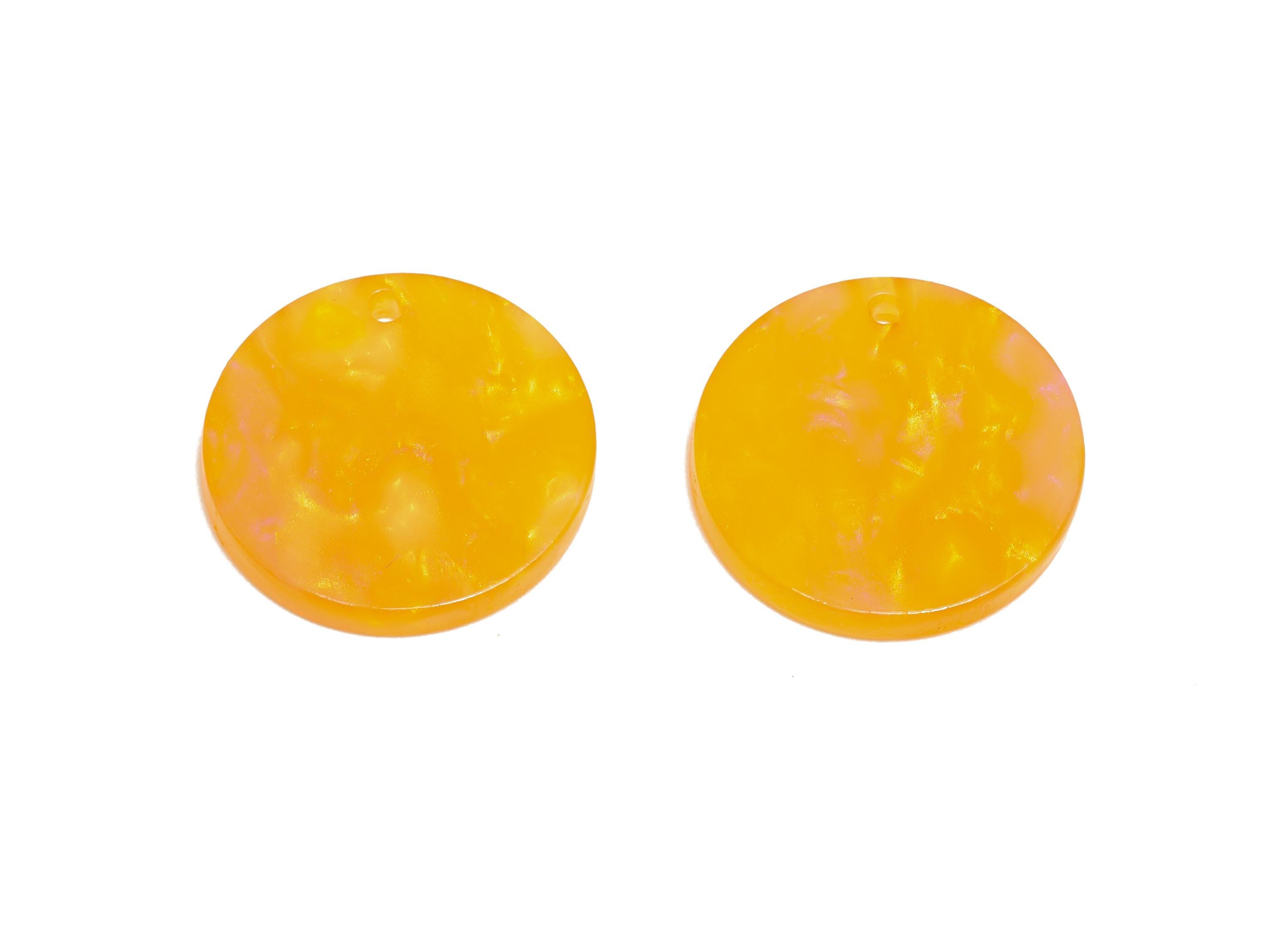 19mm Acetic Round Earring Charm - Multicolor Round Flat Pendant - Handmade Craft Supply - DIY Jewelry Making - 19x19x2.46mm - AC2697-A1083 - DOMEDBAZAAR