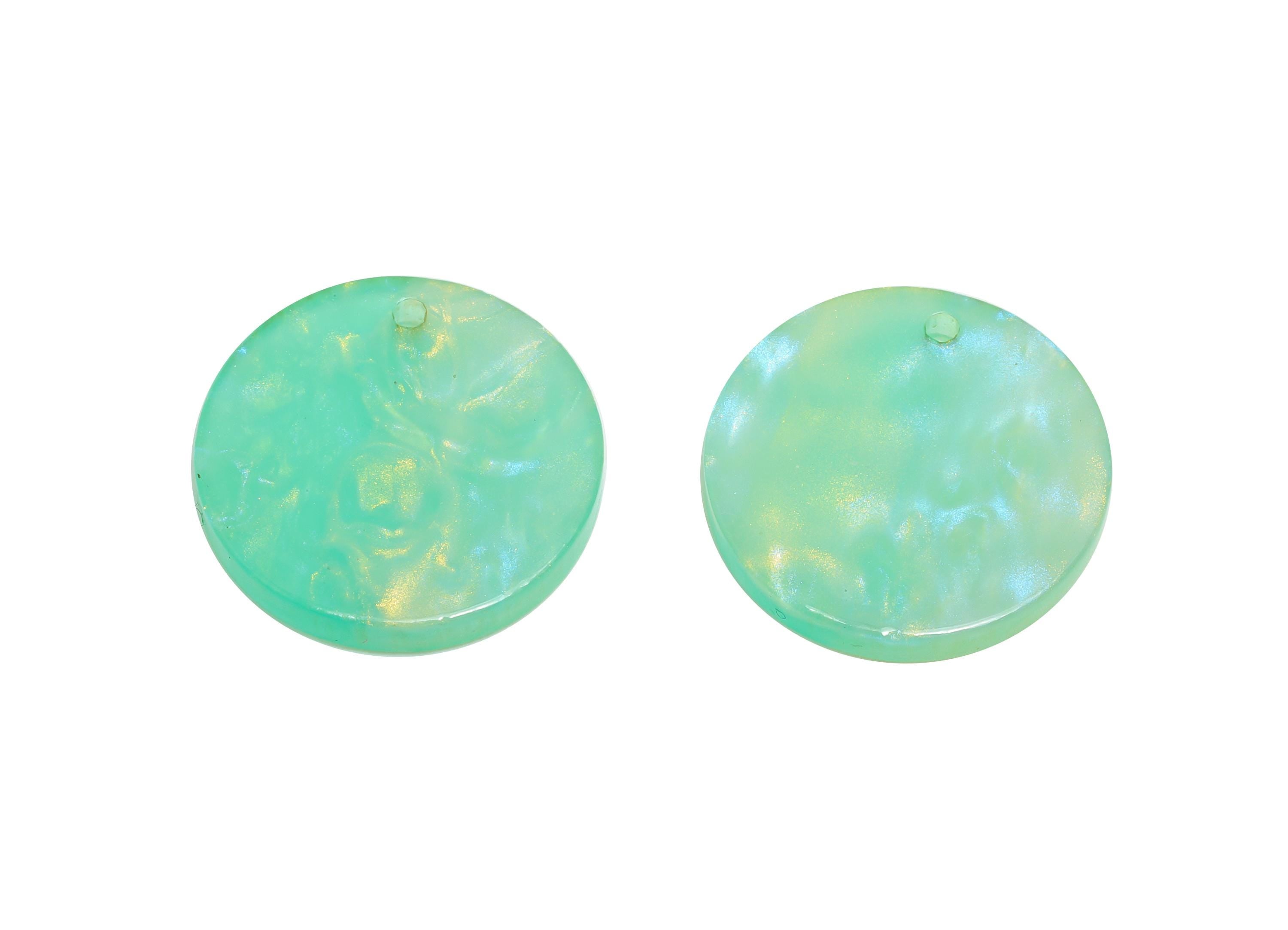 17mm Acetic Summer Earring Charm - Multicolor Round Flat Pendant - Handmade Craft Supply - Boho Jewelry Finding - 17.6x17x2mm - AC2693-A1084 - DOMEDBAZAAR