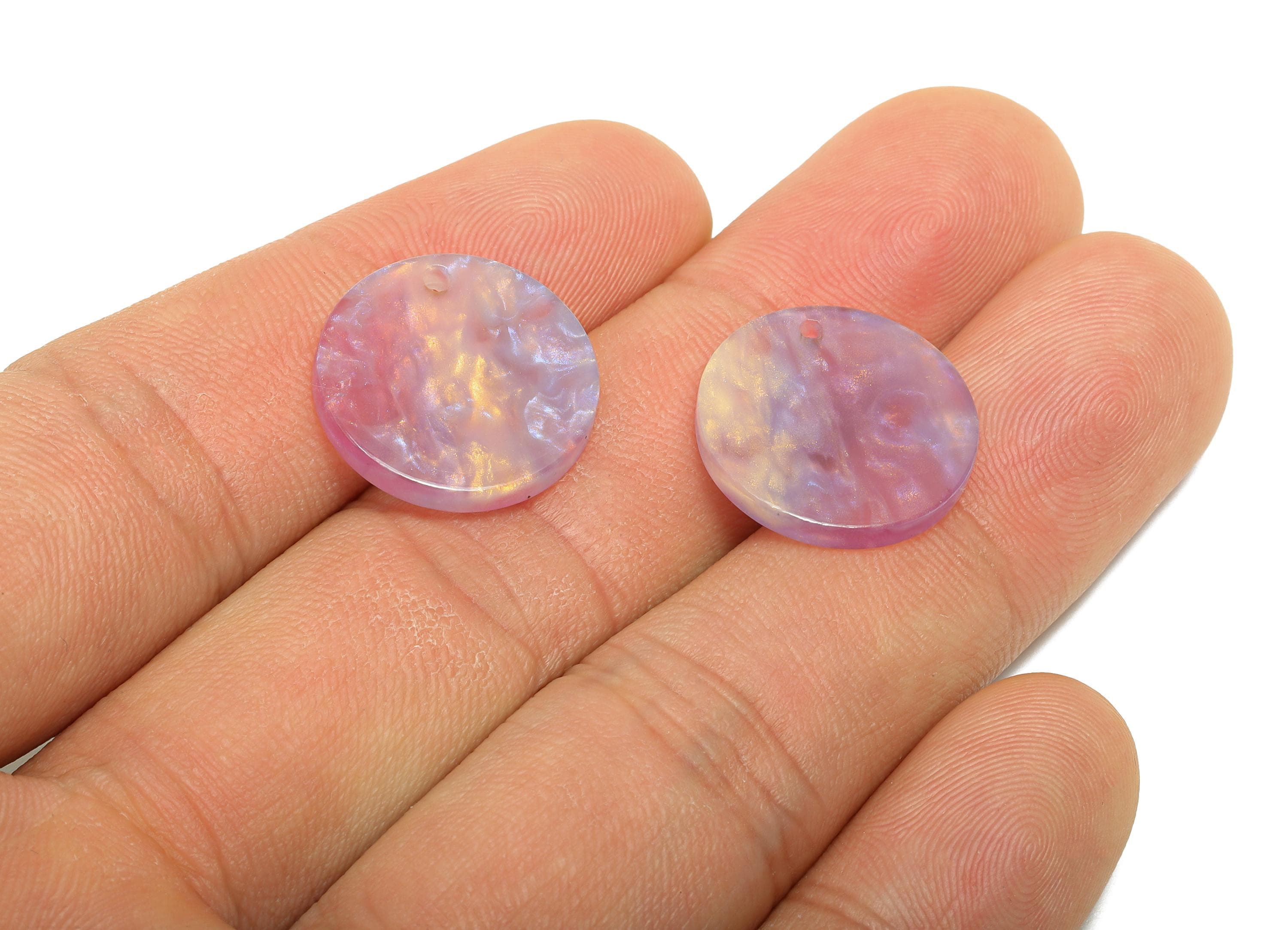 17mm Acetic Round Earring Charm - Multicolor Round Flat Pendant - Handmade Craft Supply - Geometric Jewelry Supply - 17x17x2mm -AC2693-A1077 - DOMEDBAZAAR