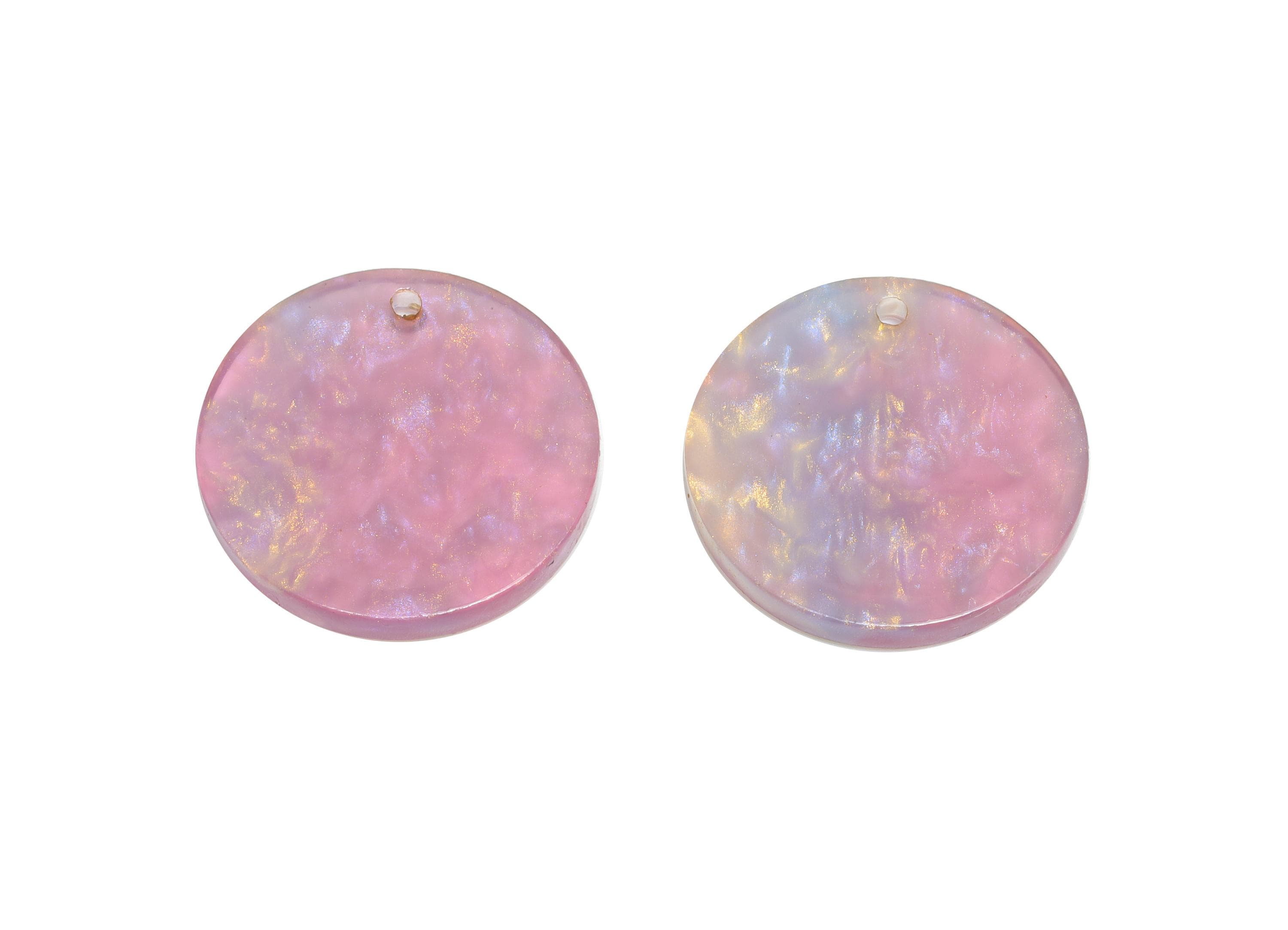 19mm Acetic Summer Earring Charm - Multicolor Round Flat Pendant - Handmade Craft Supply - DIY Jewelry Making - 19x19x2.46mm - AC2697-A1077 - DOMEDBAZAAR