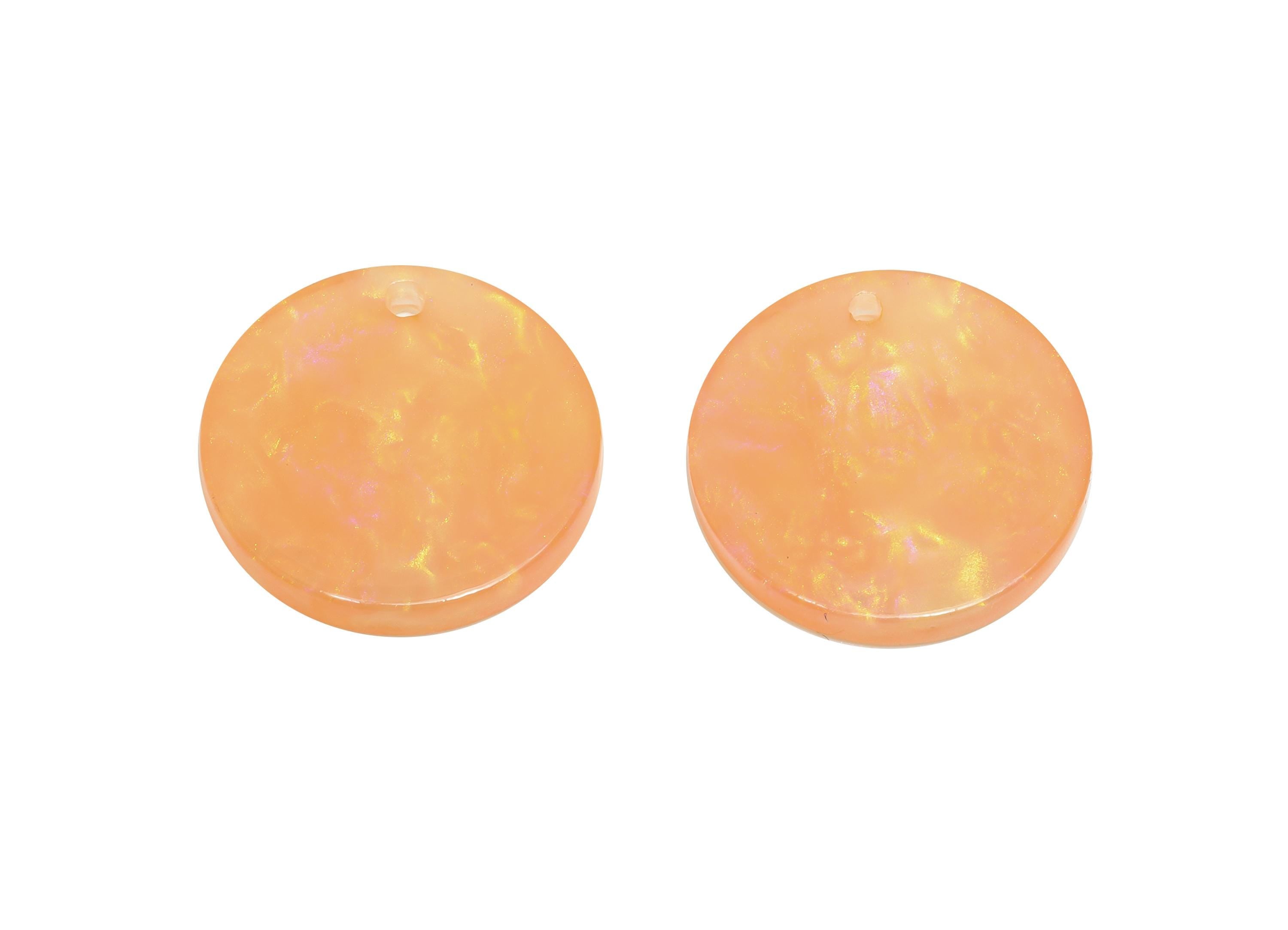 17mm Acetic Summer Earring Charm - Multicolor Round Flat Pendant - Handmade Craft Supply - Boho Jewelry Finding - 17.6x17x2mm - AC2693-A1078 - DOMEDBAZAAR