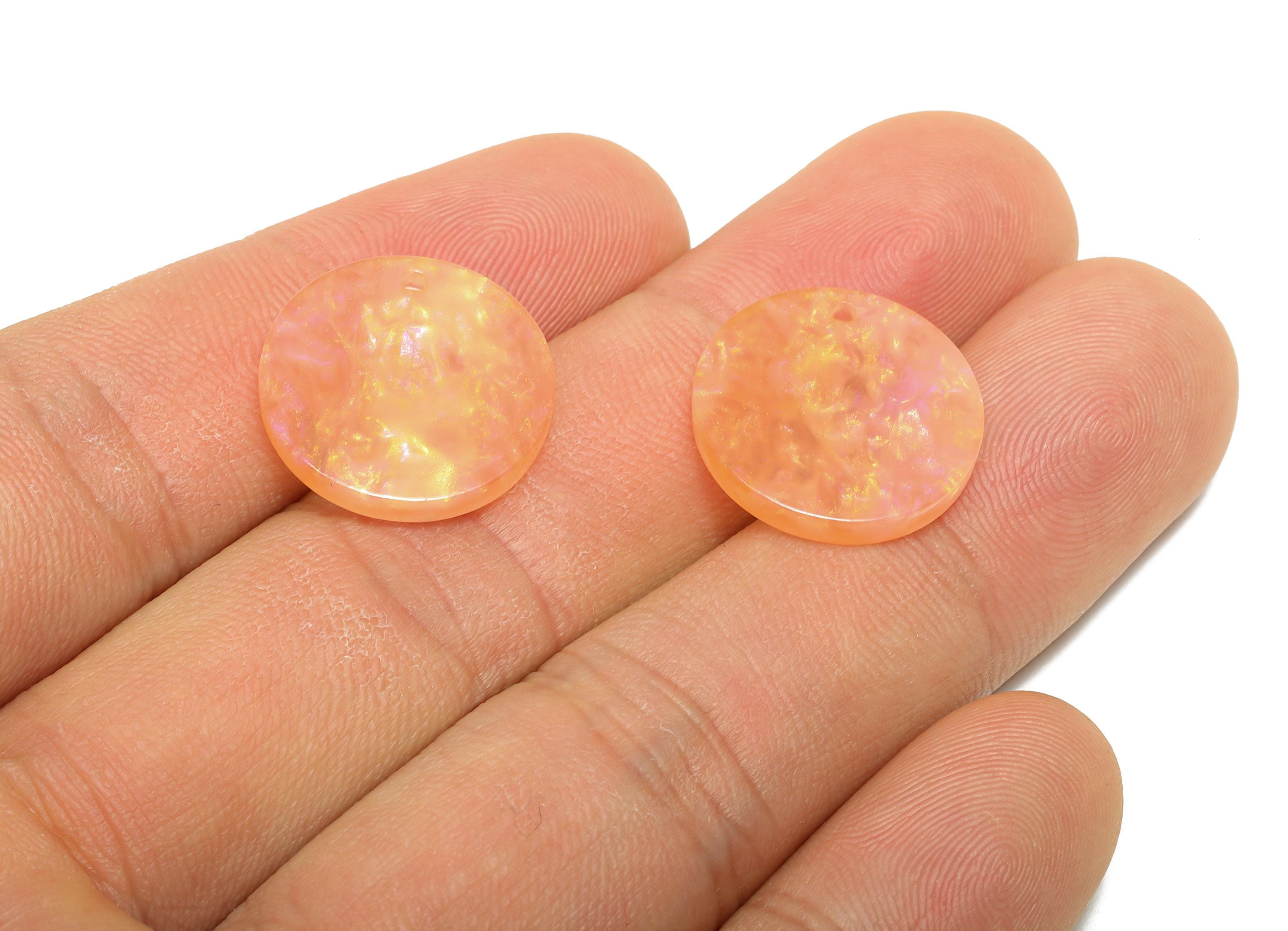 17mm Acetic Summer Earring Charm - Multicolor Round Flat Pendant - Handmade Craft Supply - Boho Jewelry Finding - 17.6x17x2mm - AC2693-A1078 - DOMEDBAZAAR