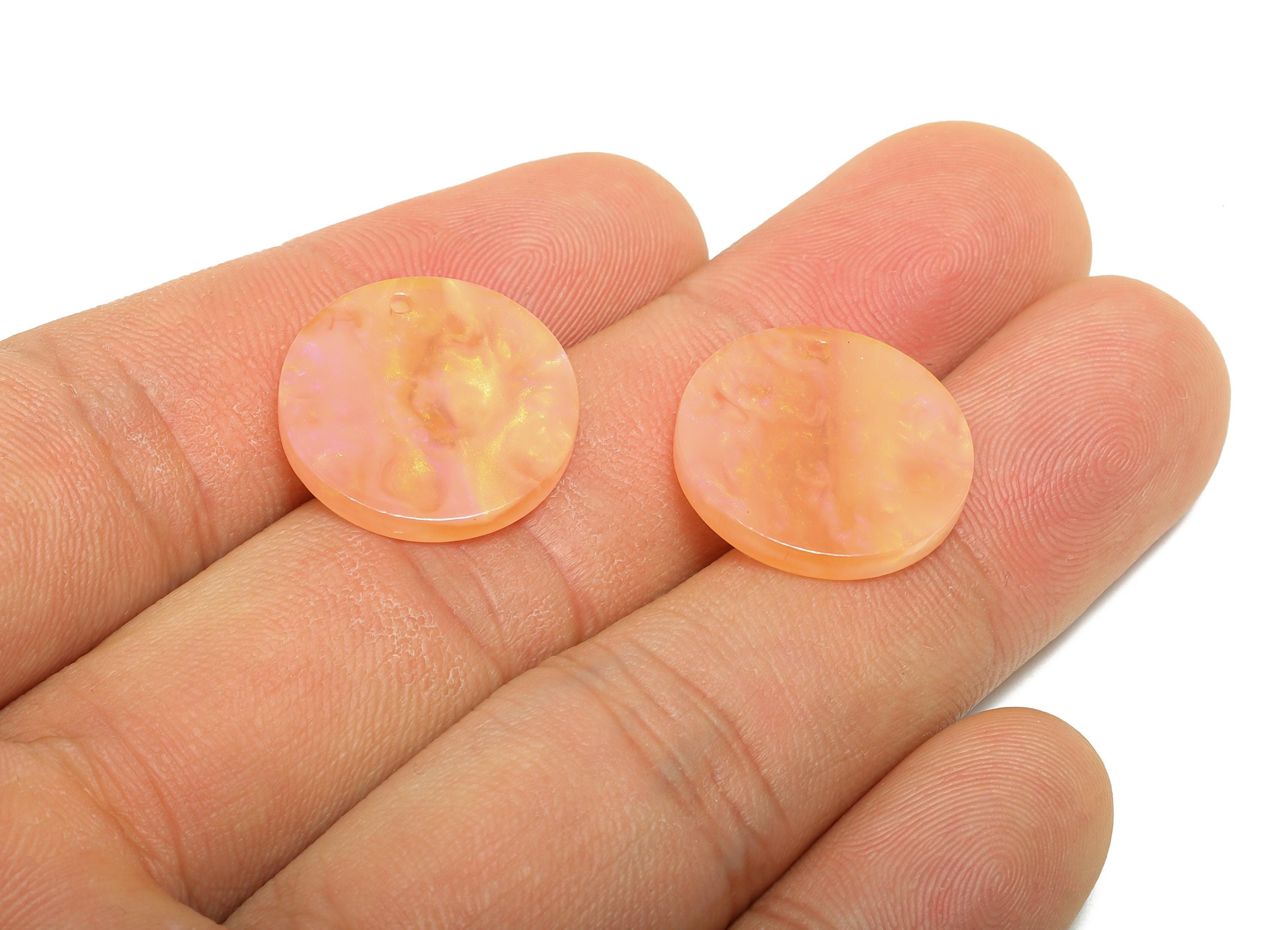 18mm Acetic Summer Earring Charm - Multicolor Round Flat Pendant - Handmade Craft Supply - Boho Jewelry Finding - 18x18x2mm - AC2695-A1078 - DOMEDBAZAAR