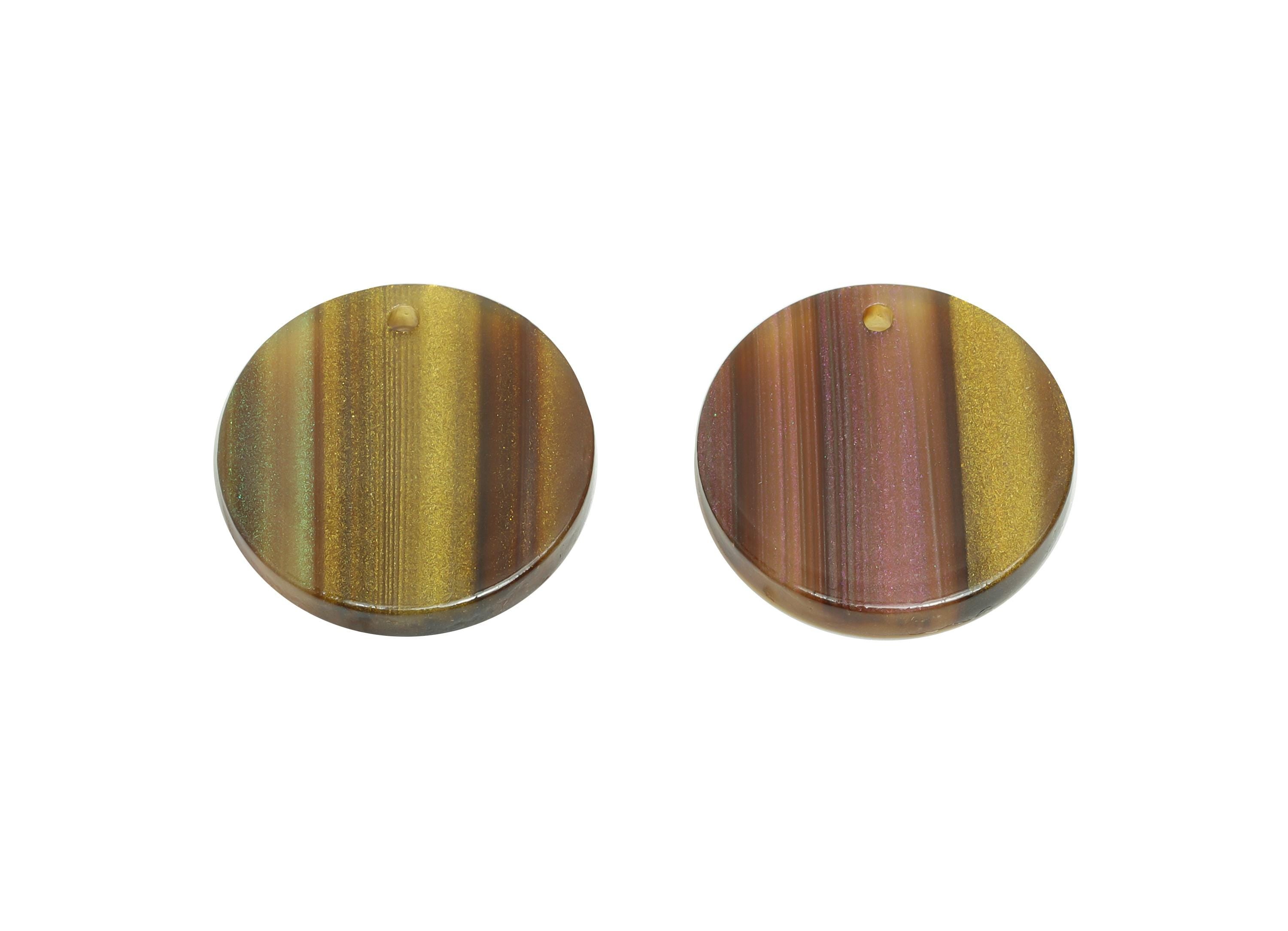 17mm Acetic Earring Charm - Striped Rainbow Jewelry Component - DIY Jewelry Making - Lightweight Craft Pendant - 17x17x2mm-AC2693-A1080 - DOMEDBAZAAR