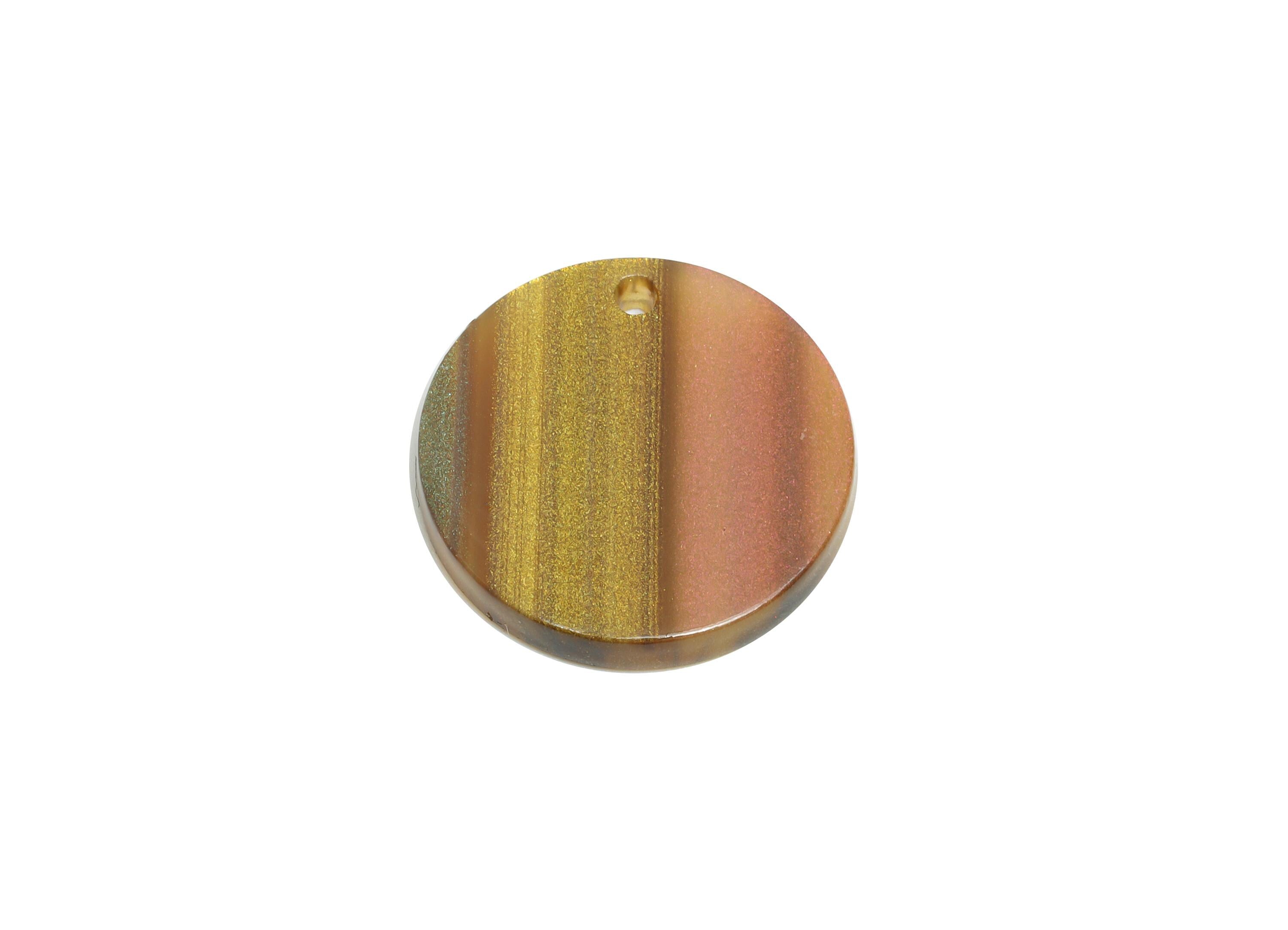 19mm Acetic Earring Charm - Striped Pendant - Rainbow Jewelry Component - DIY Jewelry Making - Summer Color Palette - 19x19x2mm-AC2697-A1080 - DOMEDBAZAAR