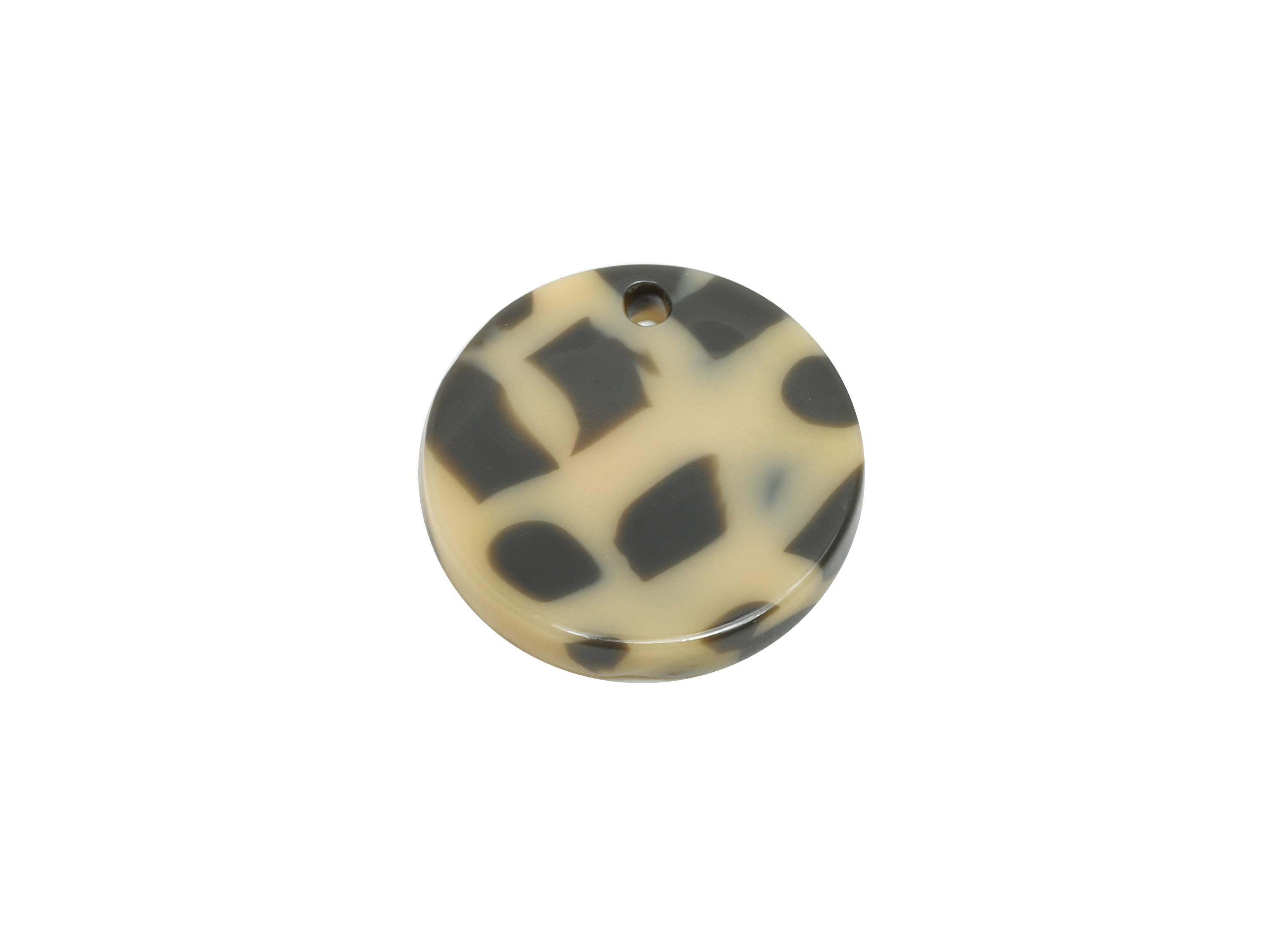 16mm Acetic Tortoiseshell Earring Charm - Multicolor Flat Pendant - Handmade Craft Supply - DIY Jewelry Making - 16x16x2.47mm - AC2691-A1081 - DOMEDBAZAAR