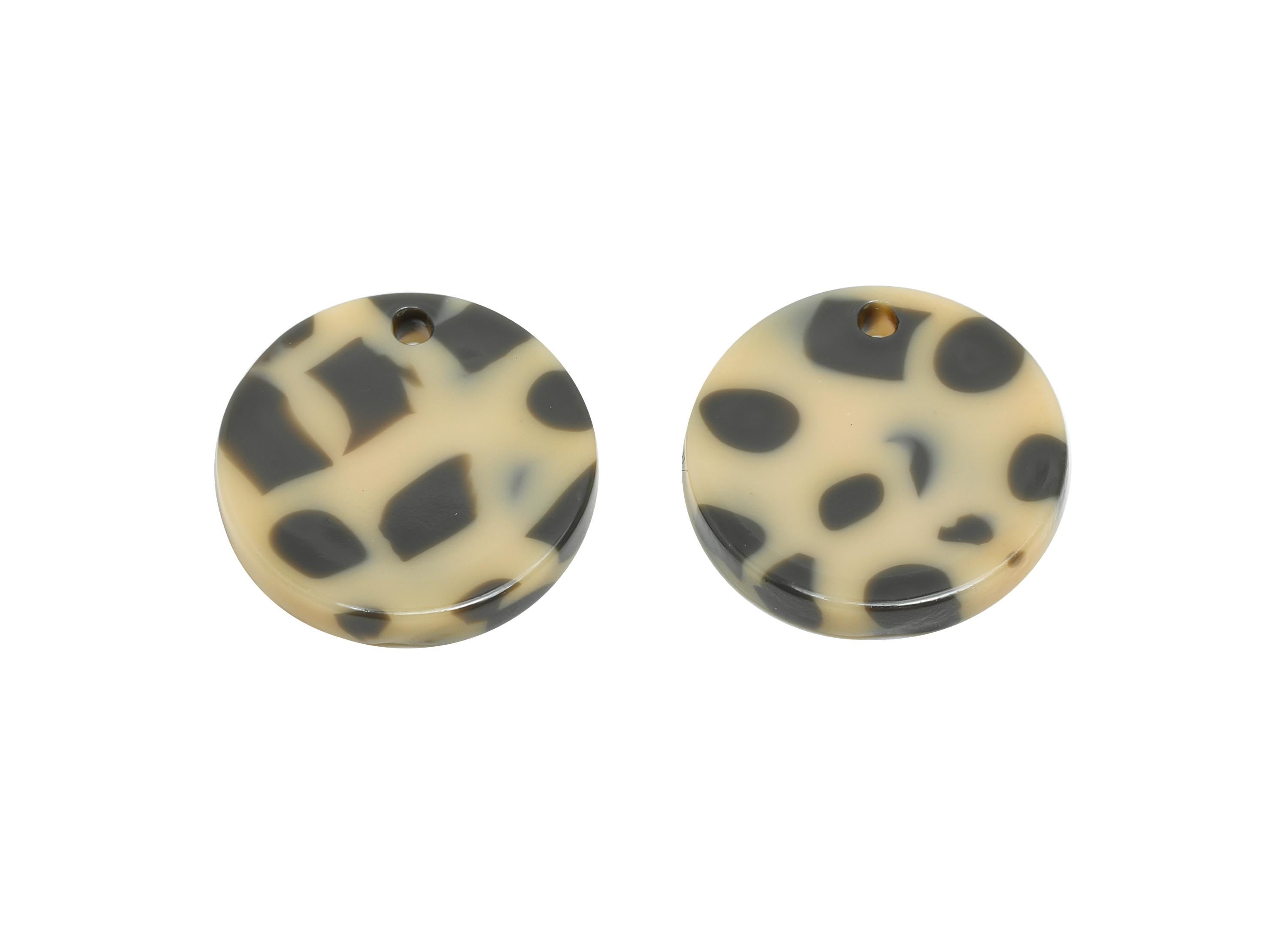 16mm Acetic Tortoiseshell Earring Charm - Multicolor Flat Pendant - Handmade Craft Supply - DIY Jewelry Making - 16x16x2.47mm - AC2691-A1081 - DOMEDBAZAAR