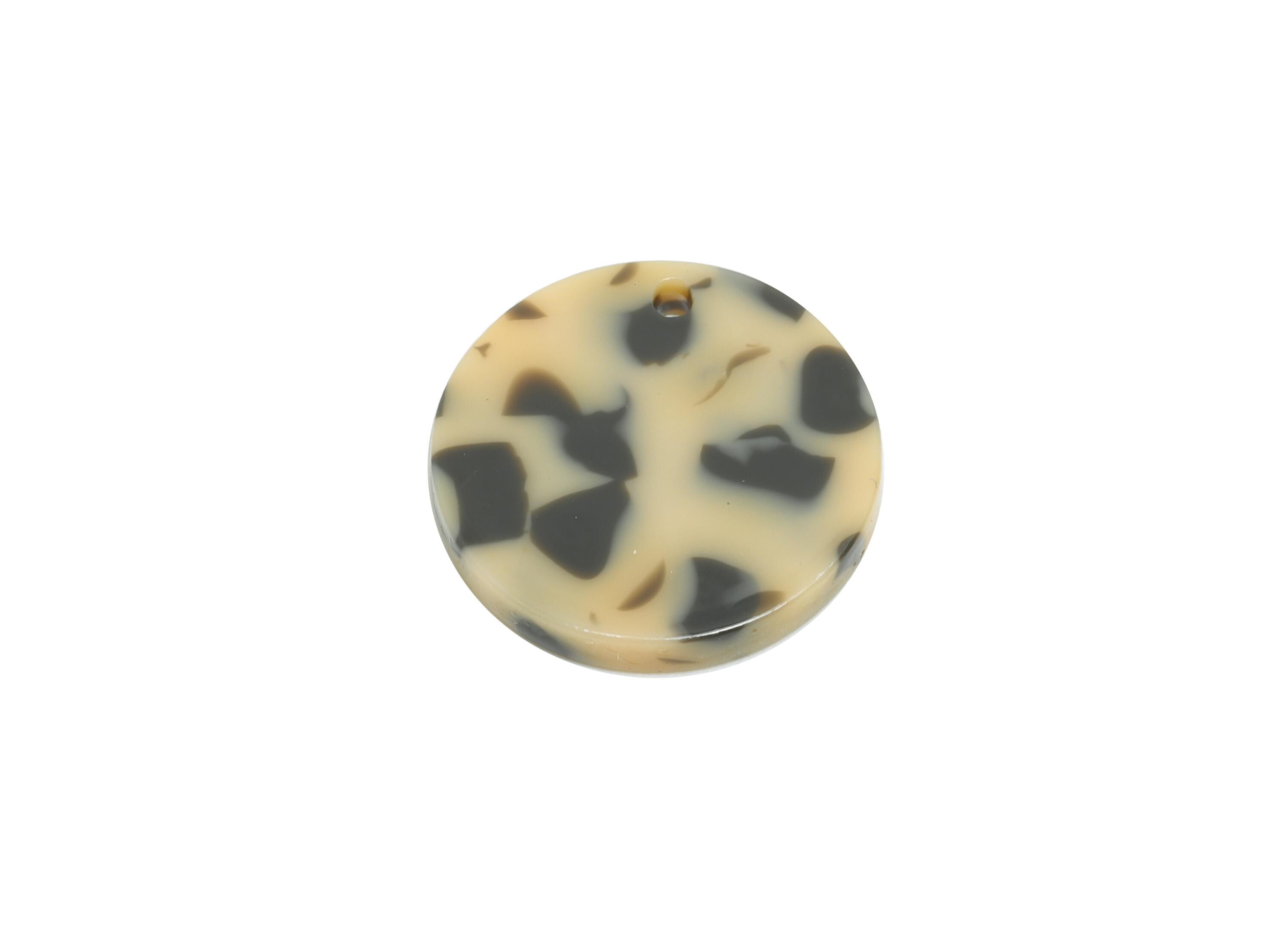 18mm Acetic Tortoiseshell Earring Charm - Multicolor Flat Pendant - Handmade Craft Supply - Boho Jewelry Finding - 18x18x2mm - AC2695-A1081 - DOMEDBAZAAR