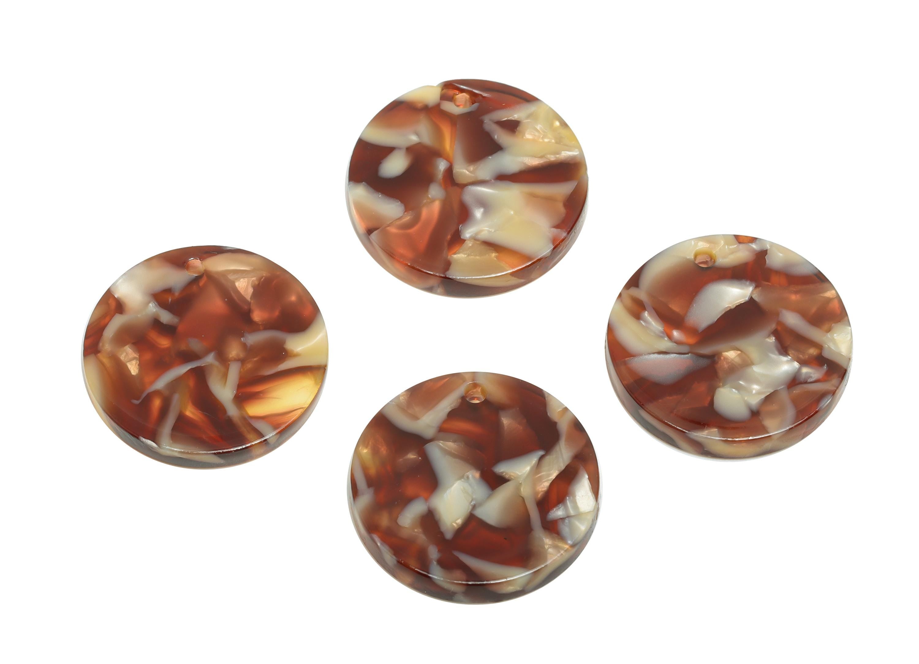18mm Acetic Round Earring Charm - Lightweight Jewelry Piece - Handmade Craft Supply - Geometry Boho Jewelry Finding - 18x18x2mm-AC2695-A1087 - DOMEDBAZAAR