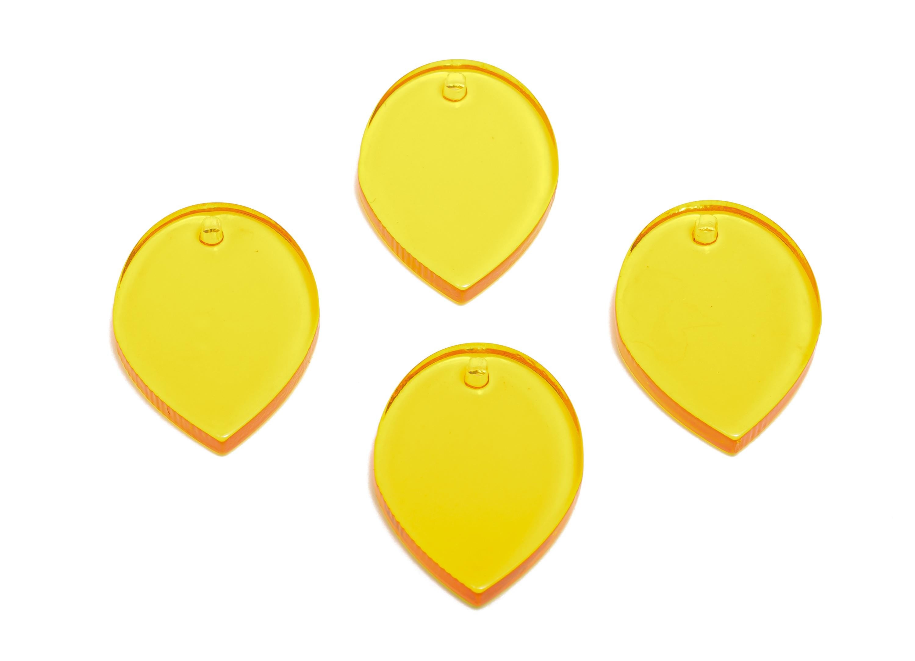 Acrylic Teardrop Earring Charm - Transparent Lightweight Acrylic Pendant - Fashion Geometry Jewelry Supply - 24x17x2.91mm - AC2702-A71 - DOMEDBAZAAR