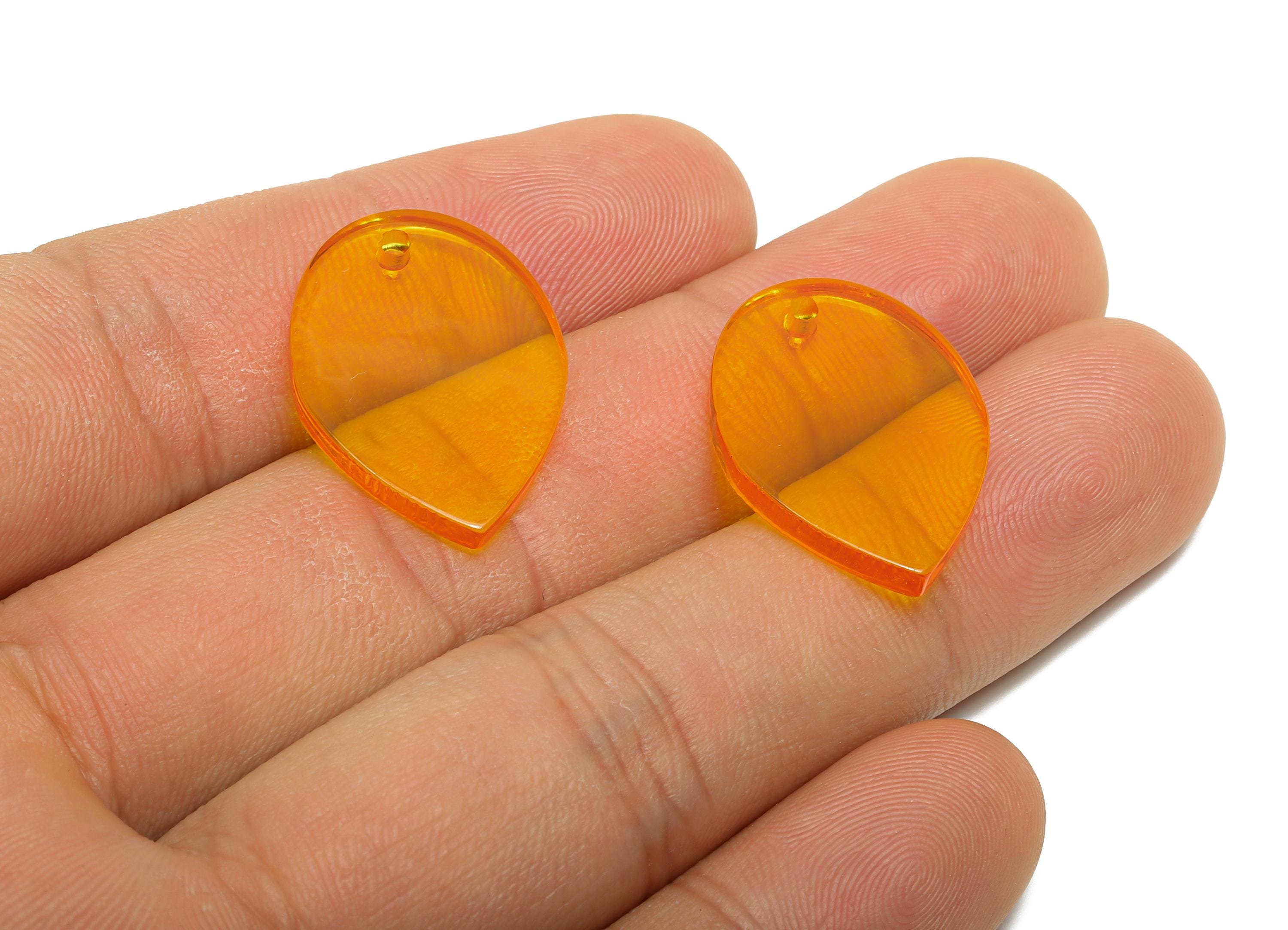 Acrylic Teardrop Earring Charm - Transparent Lightweight Acrylic Pendant - Fashion Geometry Jewelry Supply - 24x17x2.91mm - AC2702-A71 - DOMEDBAZAAR