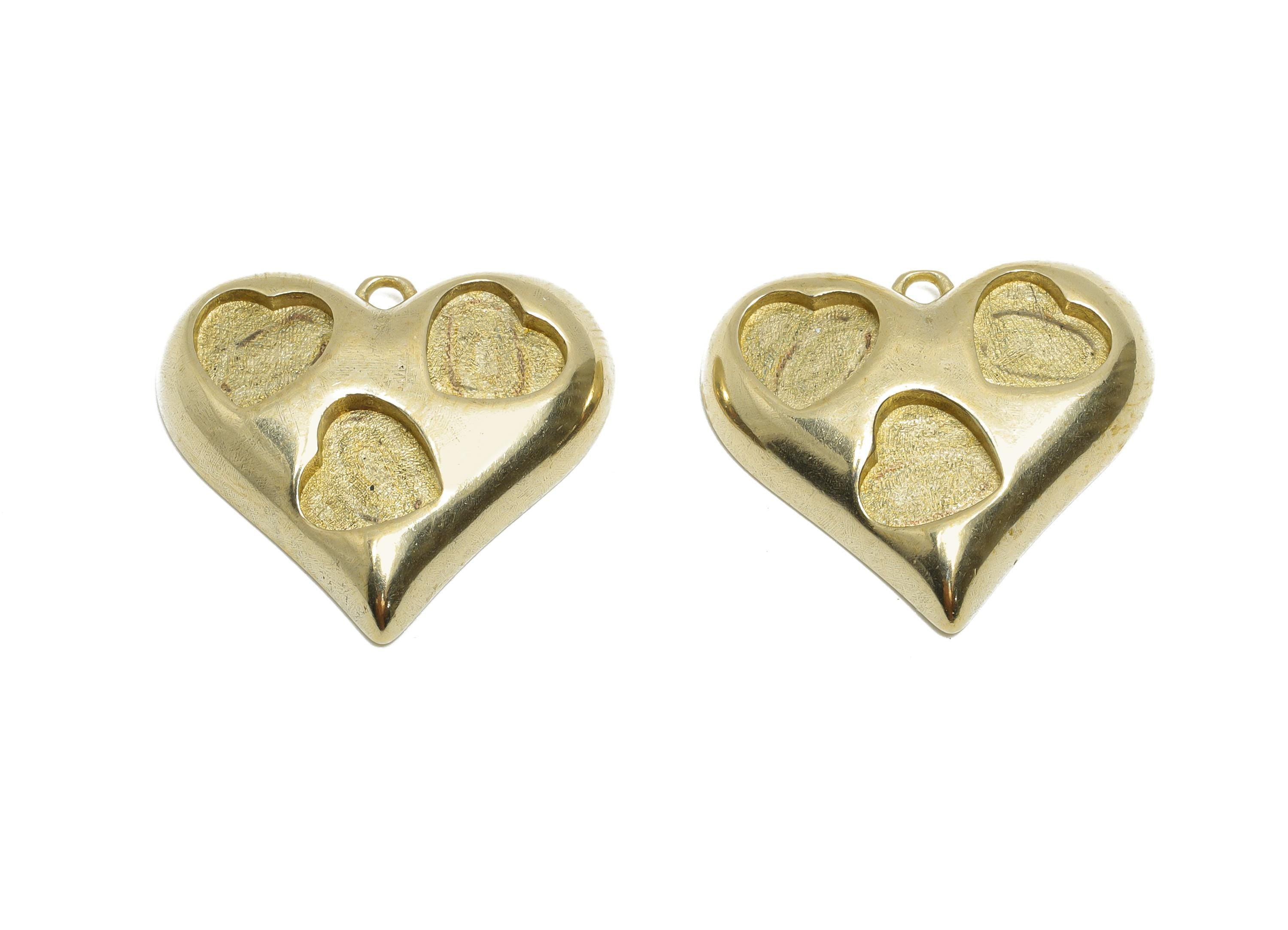Raw Brass Heart Pendant - Elegant Love Pendant for Necklace - Heart Enamel Setting Pendant - Jewelry Findings - 19.4x17.4x3.7mm - PP11474