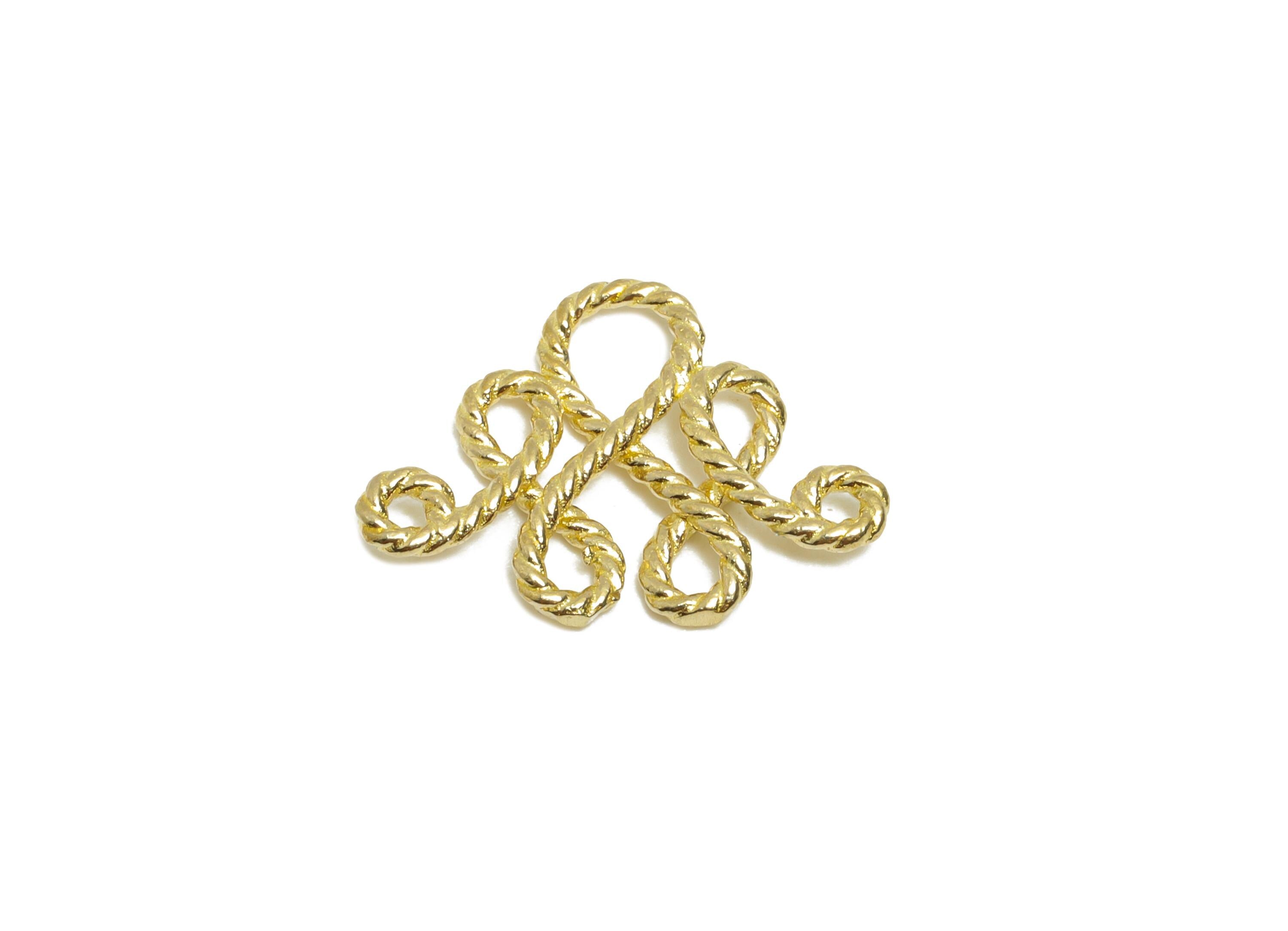 Raw Brass Geometric Charms - Brass Twisted Loop Connector - Vintage Connector Link for Jewelry - DIY Crafting Making - 15x11x1.8mm - PP11502 - DOMEDBAZAAR