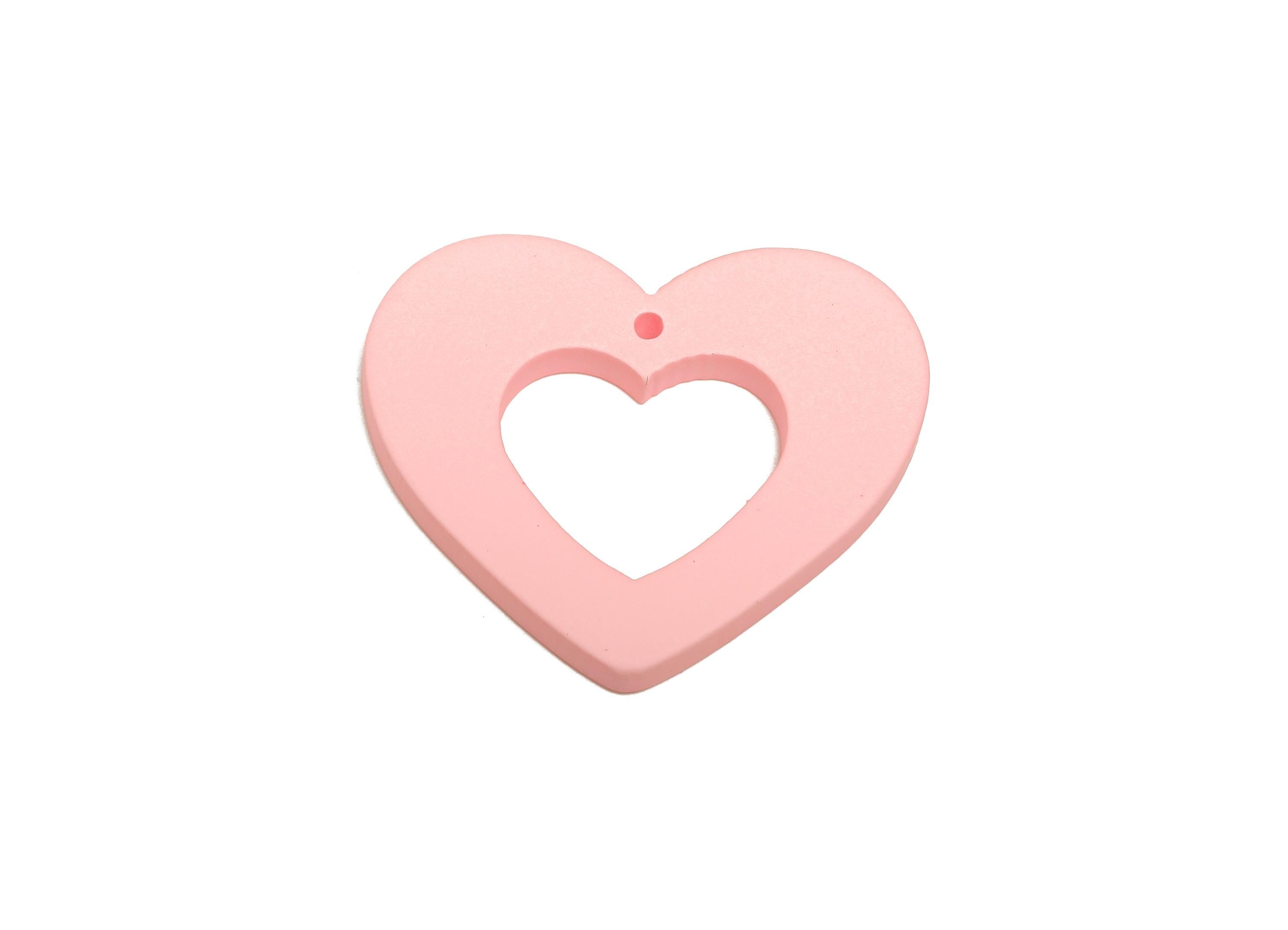 Acrylic Heart Earring Charm - Matte Heart Charm - DIY Lightweight Flat Heart Cut-out Craft Piece - Color Code:A1061 - 34x29x3mm-AC3667-A1061 - DOMEDBAZAAR