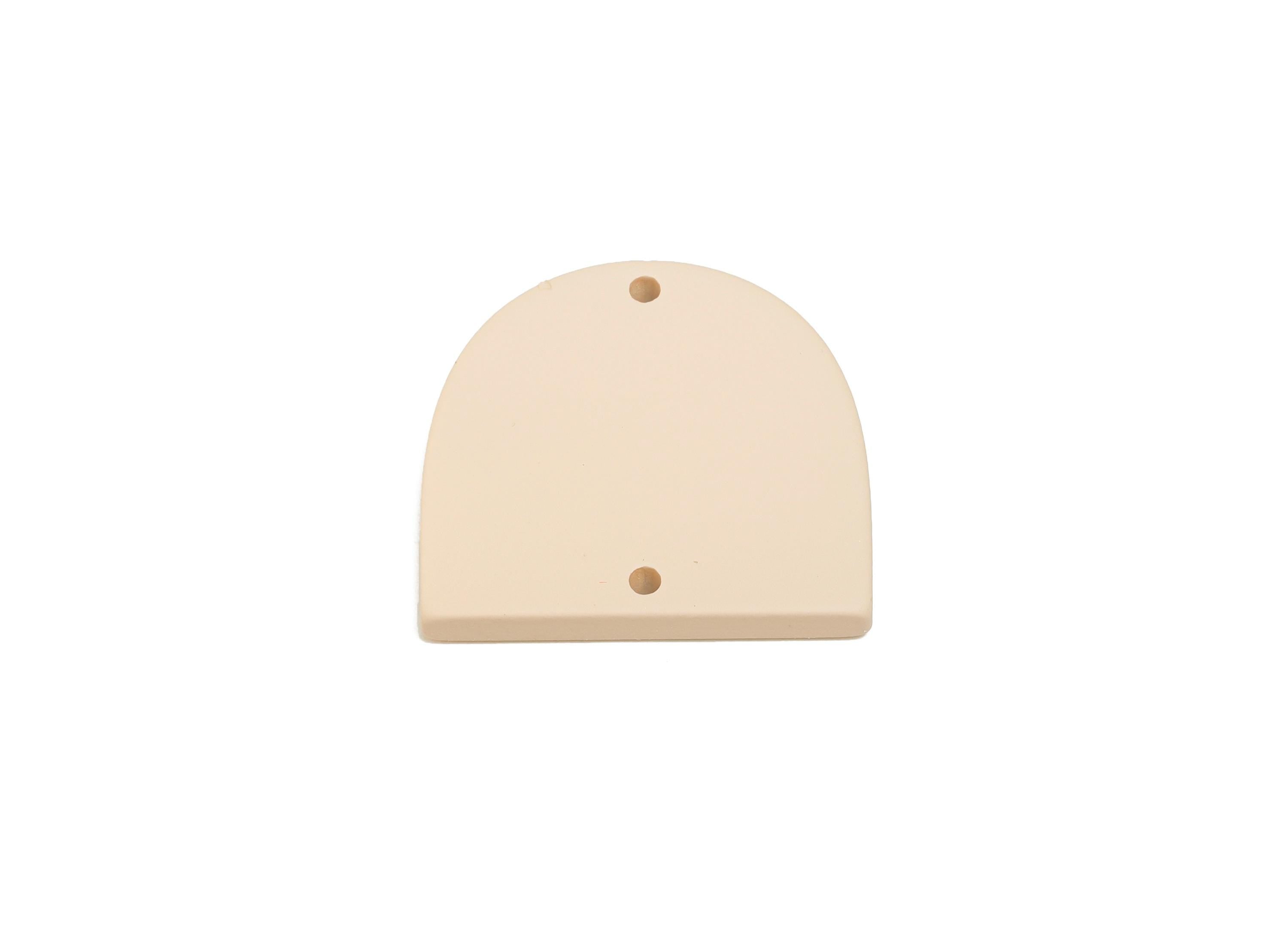 Acrylic Domed Earring Connector - Matte Colorful D Shape Charm - 2 Holes Geometric Jewelry - Color Code: A1062 - 25x23x3mm - AC3666-A1062 - DOMEDBAZAAR