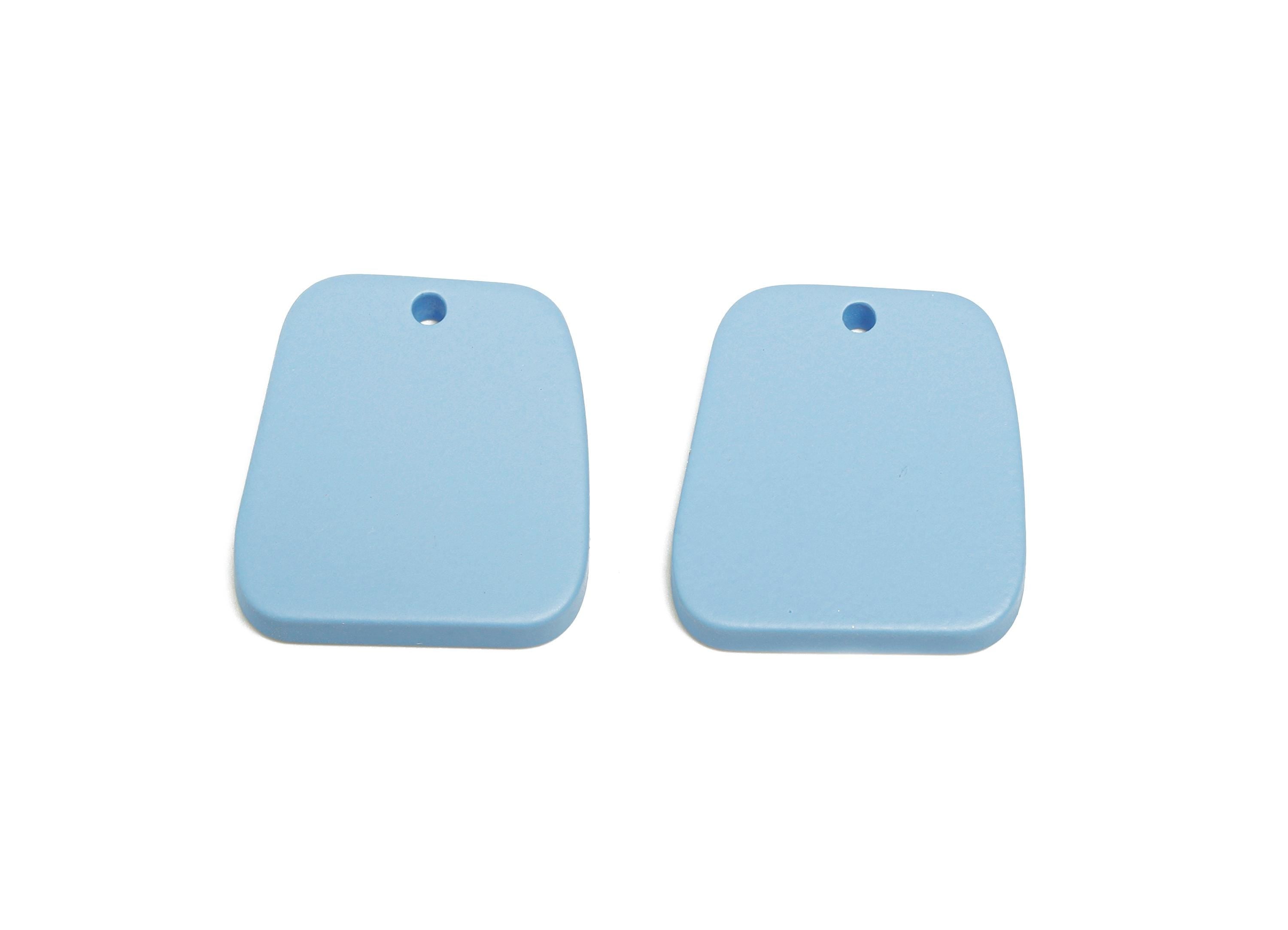 Acrylic Blue Trapezoid Charm - Matte Modern Geometry Charm - DIY Lightweight Flat Craft Piece - Color Code:A1059 - 20x18x2mm-AC3669-A1059 - DOMEDBAZAAR