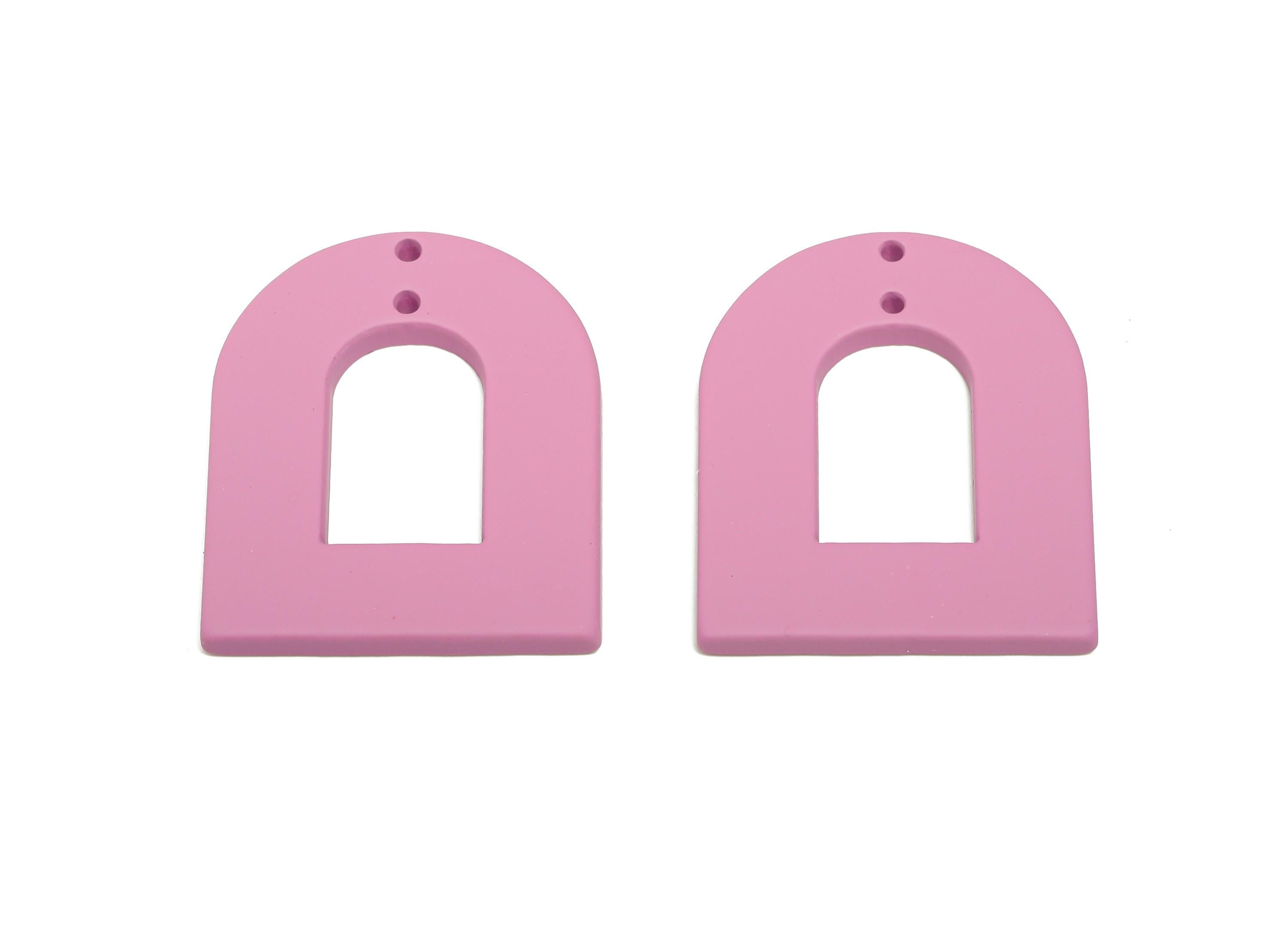 Acrylic Matte Archway Connector- Modern Geometric Jewelry Component - Abstract Arch Drop Charm - Color Code:A1060 - 38x31x3mm-AC3673-A1060 - DOMEDBAZAAR