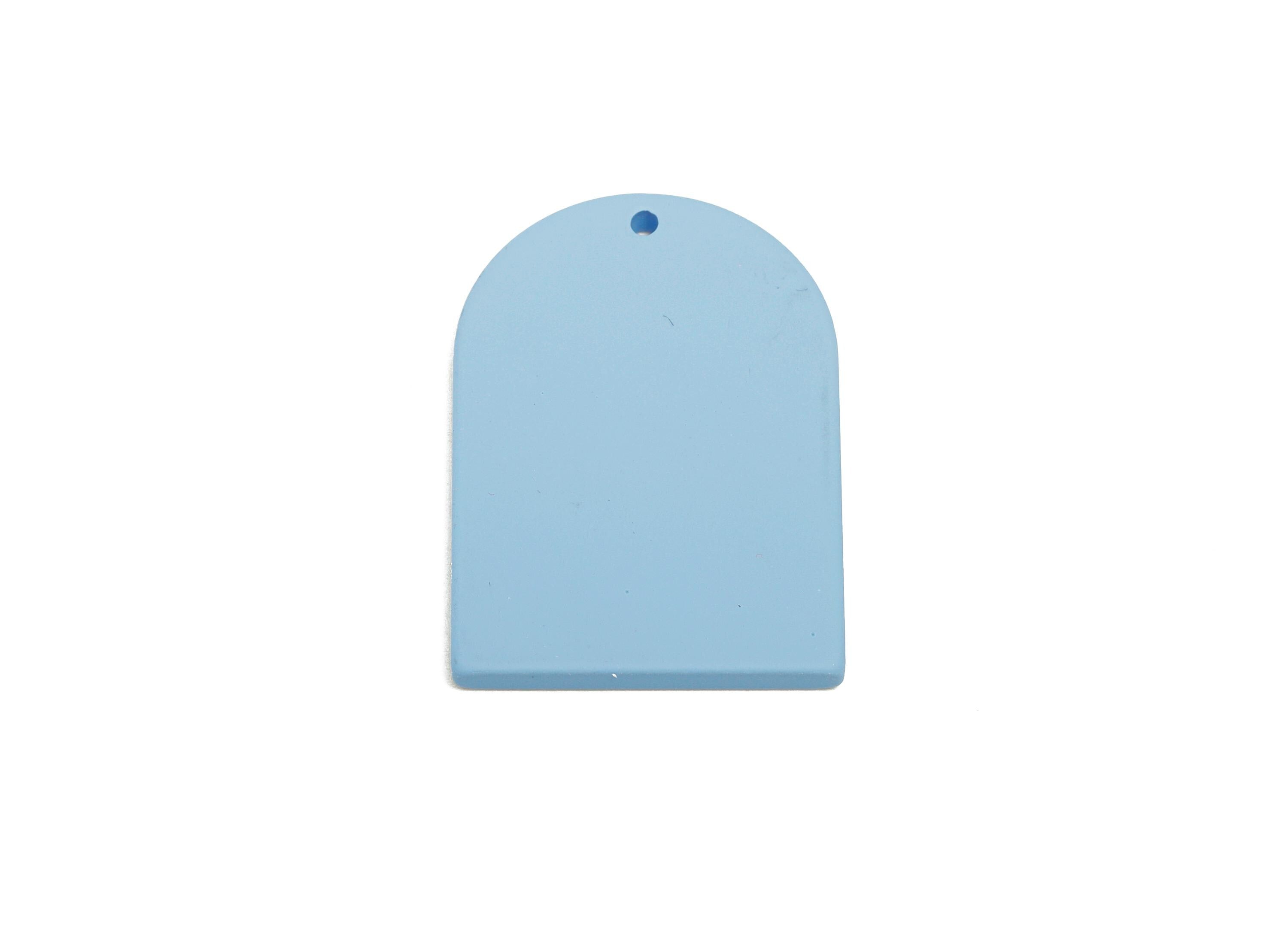 Acrylic Arch Pendant - Blue Matte Arch Pendant - Lightweight Flat DIY Acrylic Earring Piece - Color Code: A1059 - 30x21x2mm - AC3670-A1059 - DOMEDBAZAAR