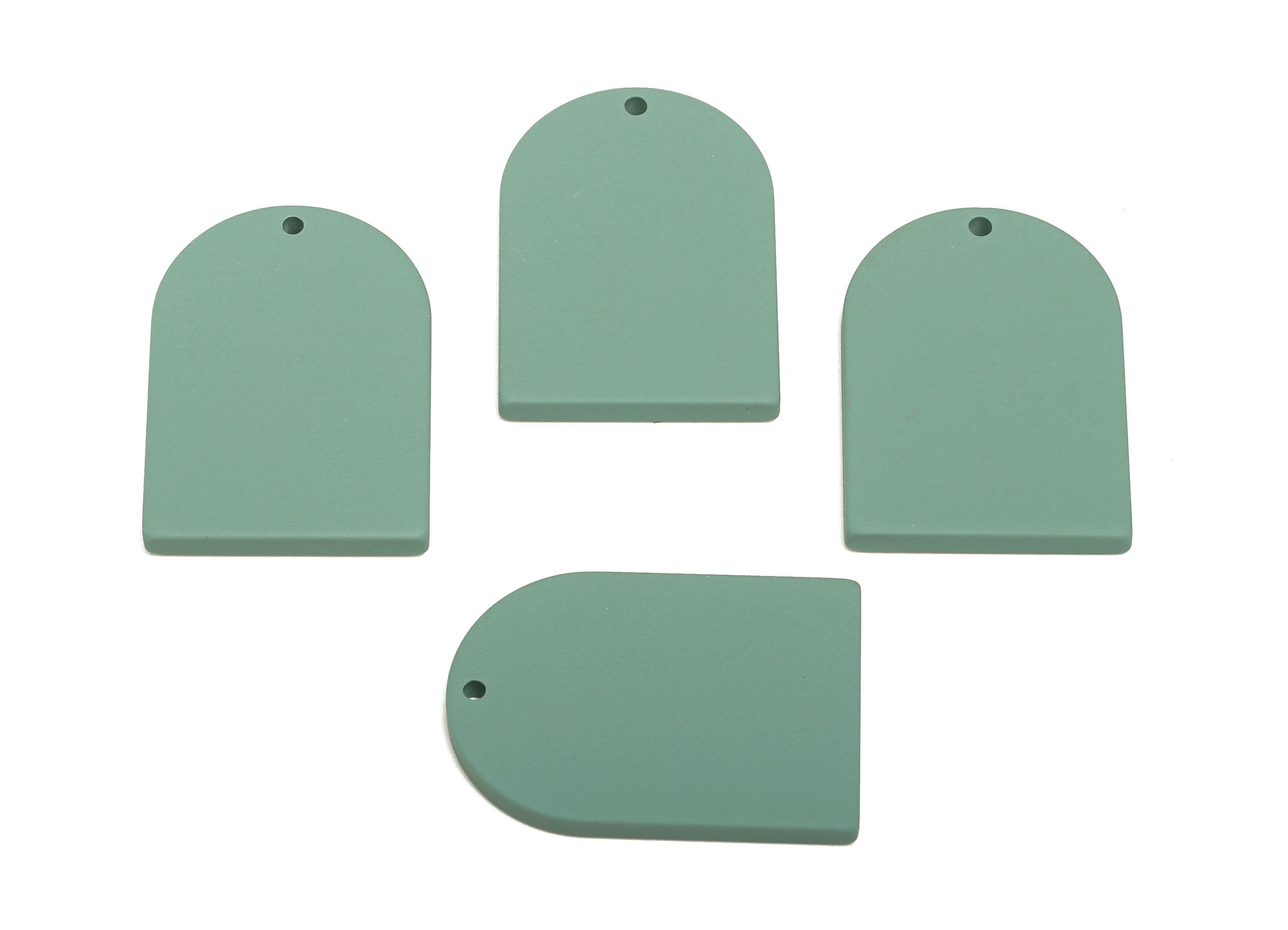 Acrylic Arch Pendant - Olive Green Matte Arch Pendant - Lightweight Flat Acrylic Earring Piece - Color Code: A1063 - 30x21x2mm -AC3670-A1063 - DOMEDBAZAAR